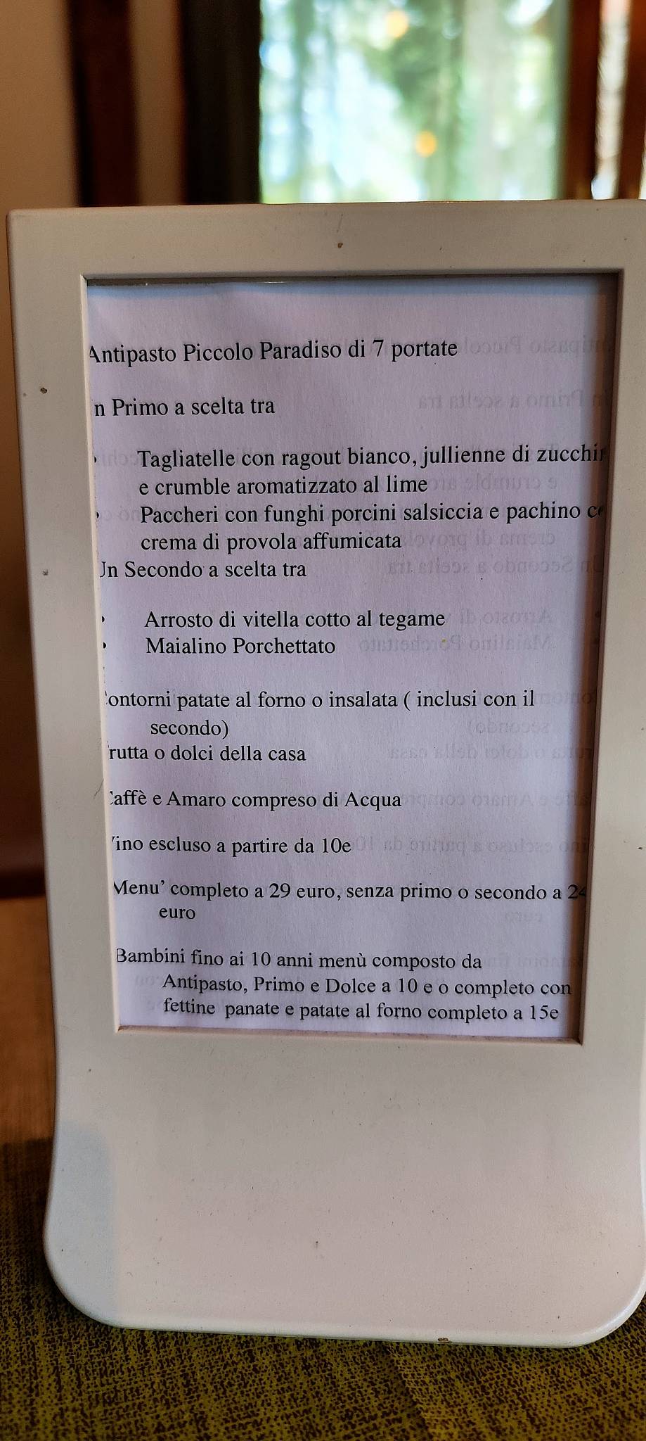 Menu di Il Piccolo Paradiso 