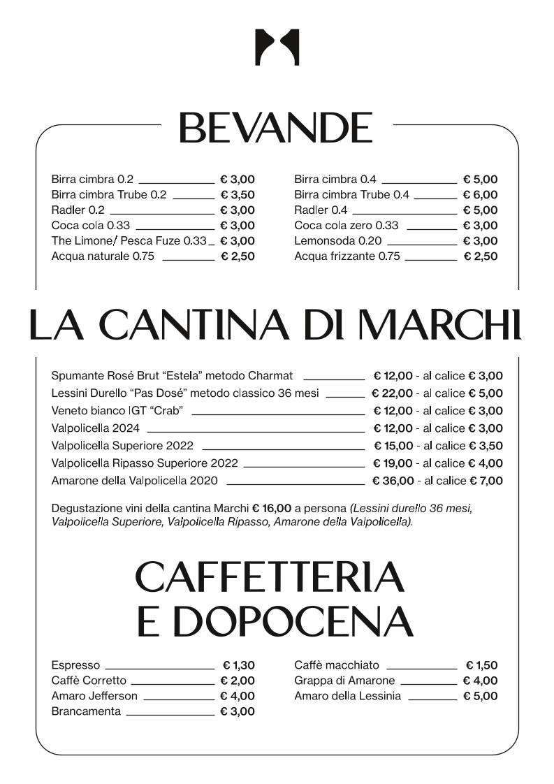 Menu di Roccolo dei Marchi - Bistrot e Pizza 