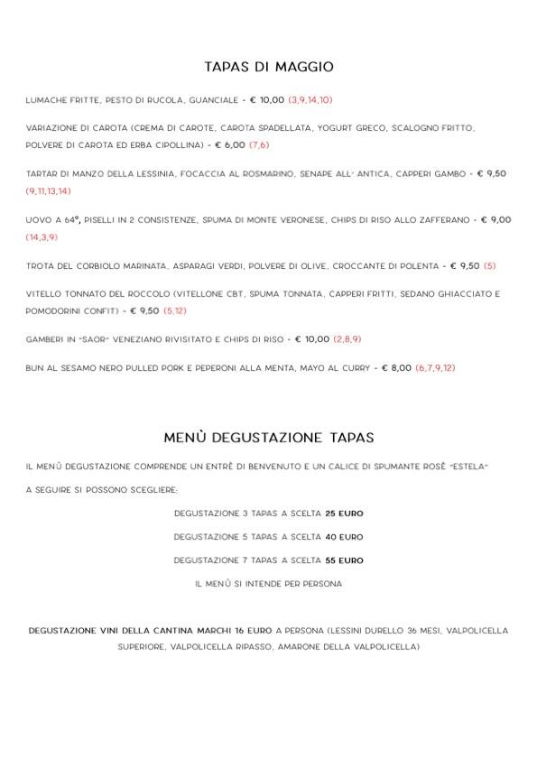 Menu di Roccolo dei Marchi - Bistrot e Pizza 