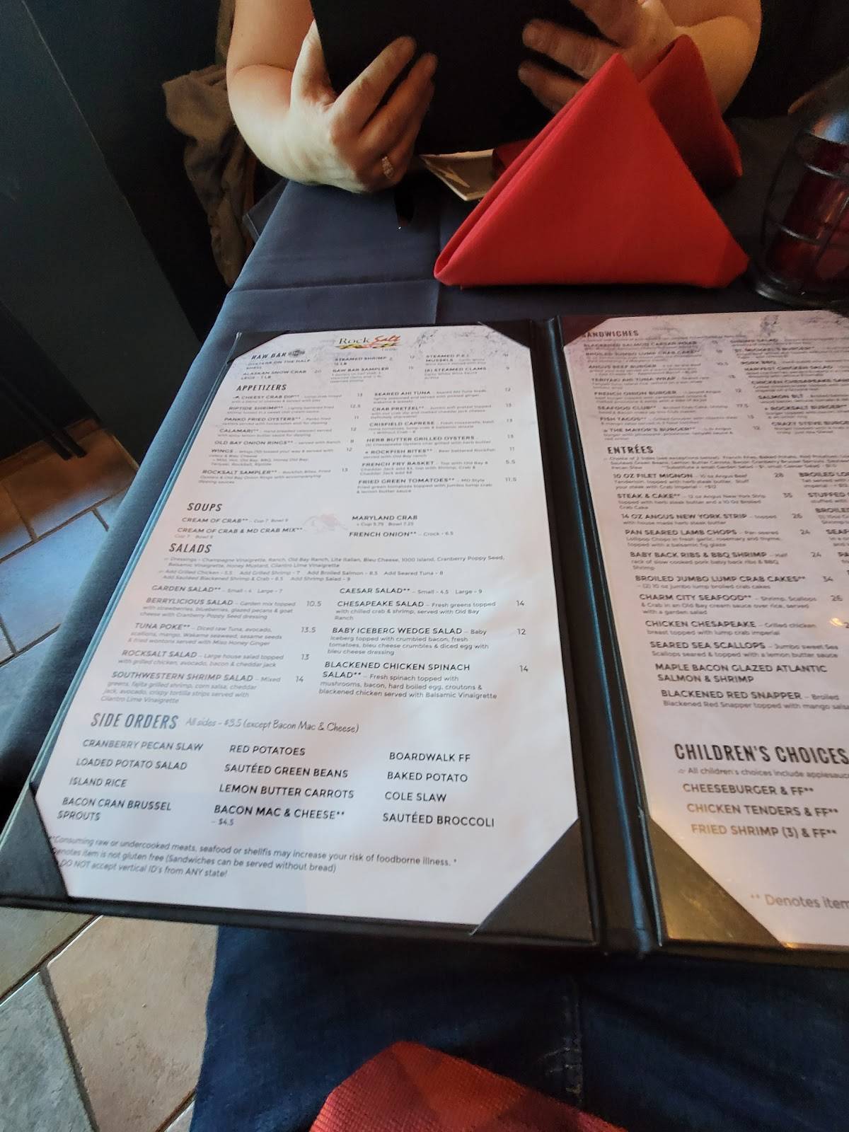 Menu at RockSalt Grille restaurant, Westminster