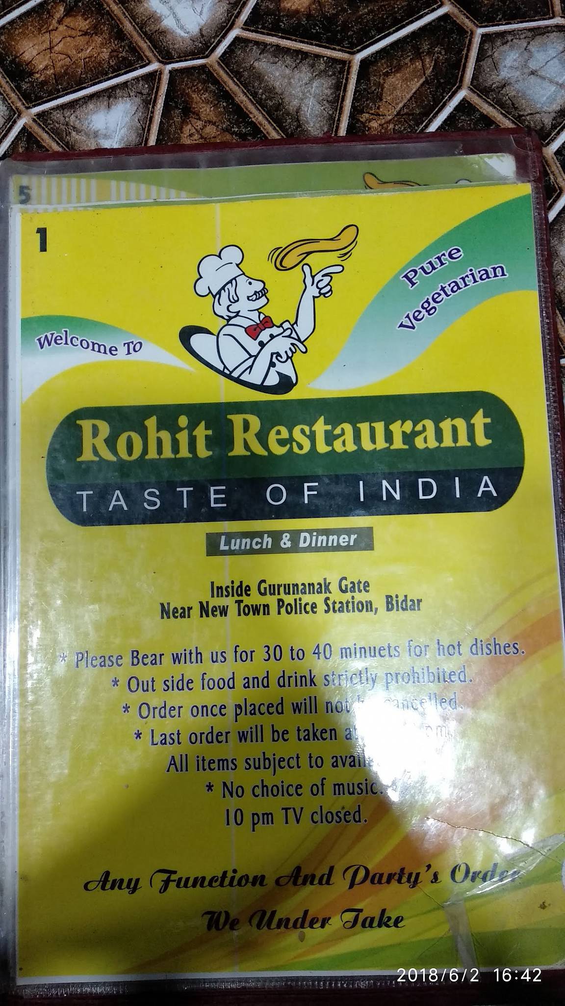 Rohit Restaurant menu