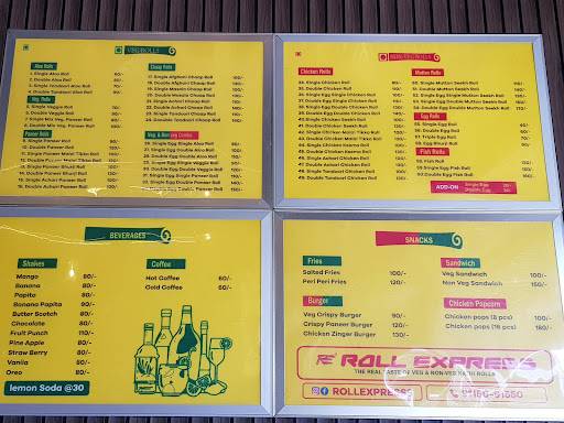 Roll Express menu