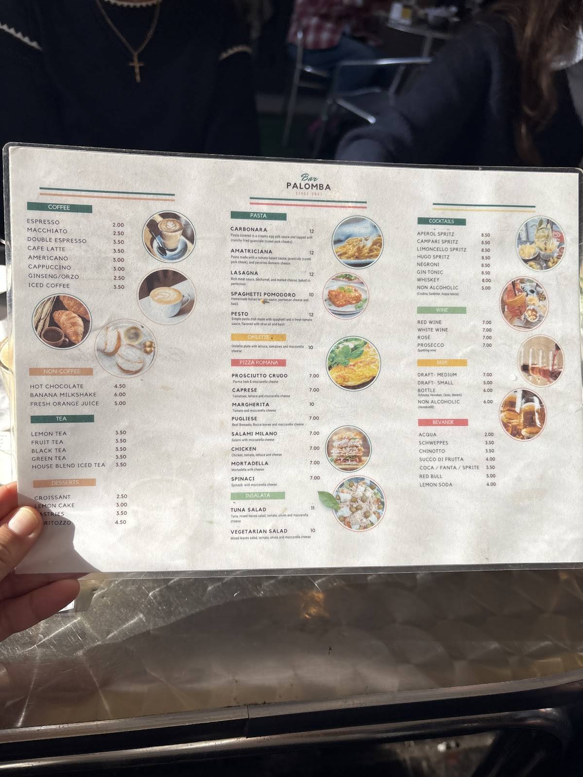 Menu di Bar Palomba 