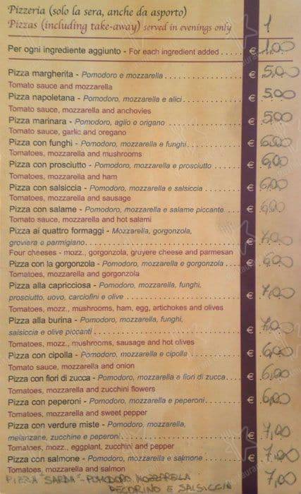 Menu di Ristorante "Dal Sardo" 