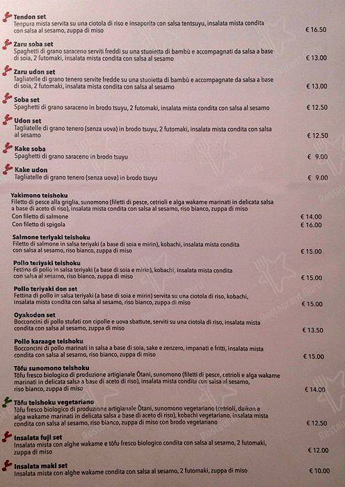 Menu di Doozo 