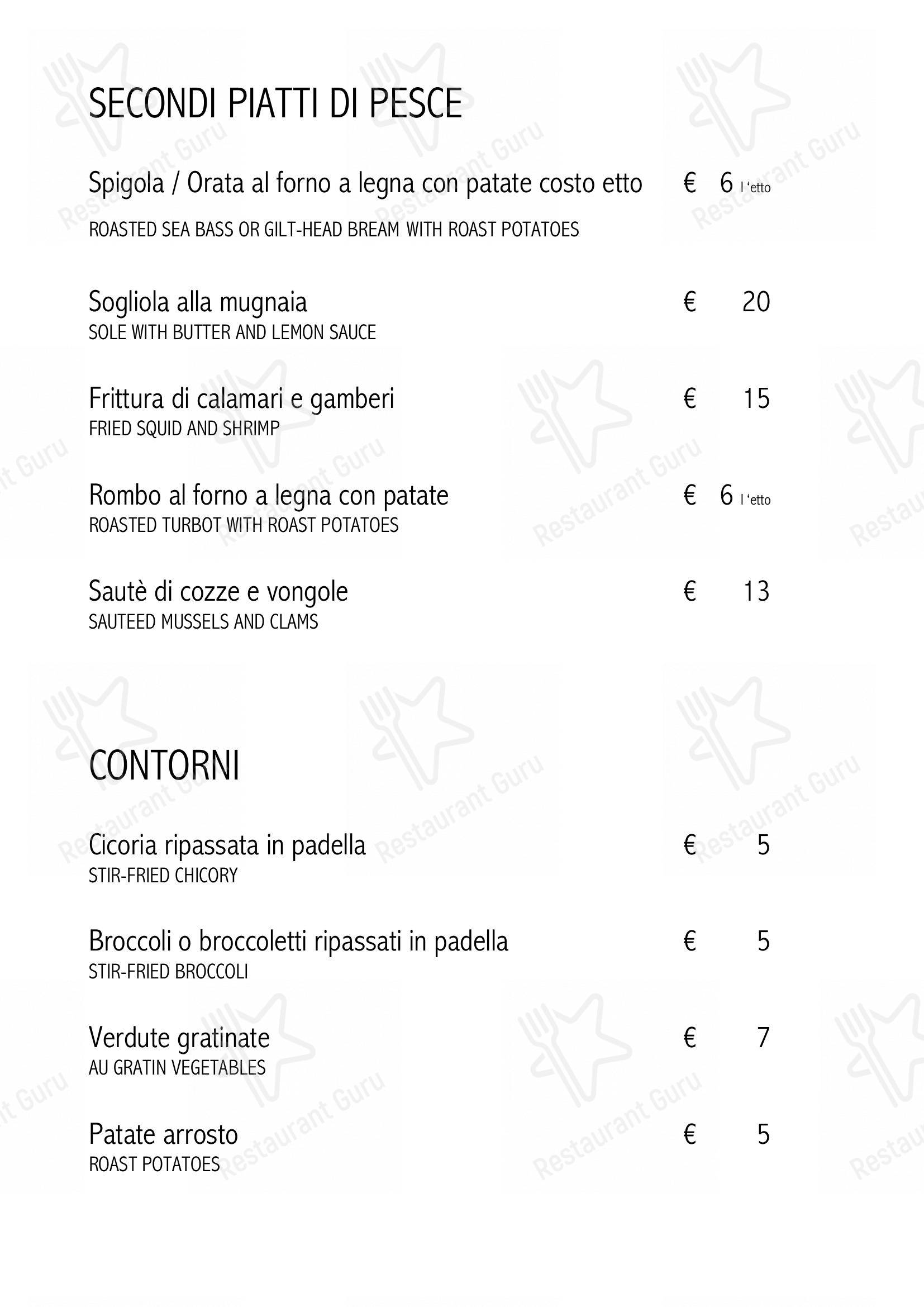 Menu bar per Ristorante La Balestra in Roma