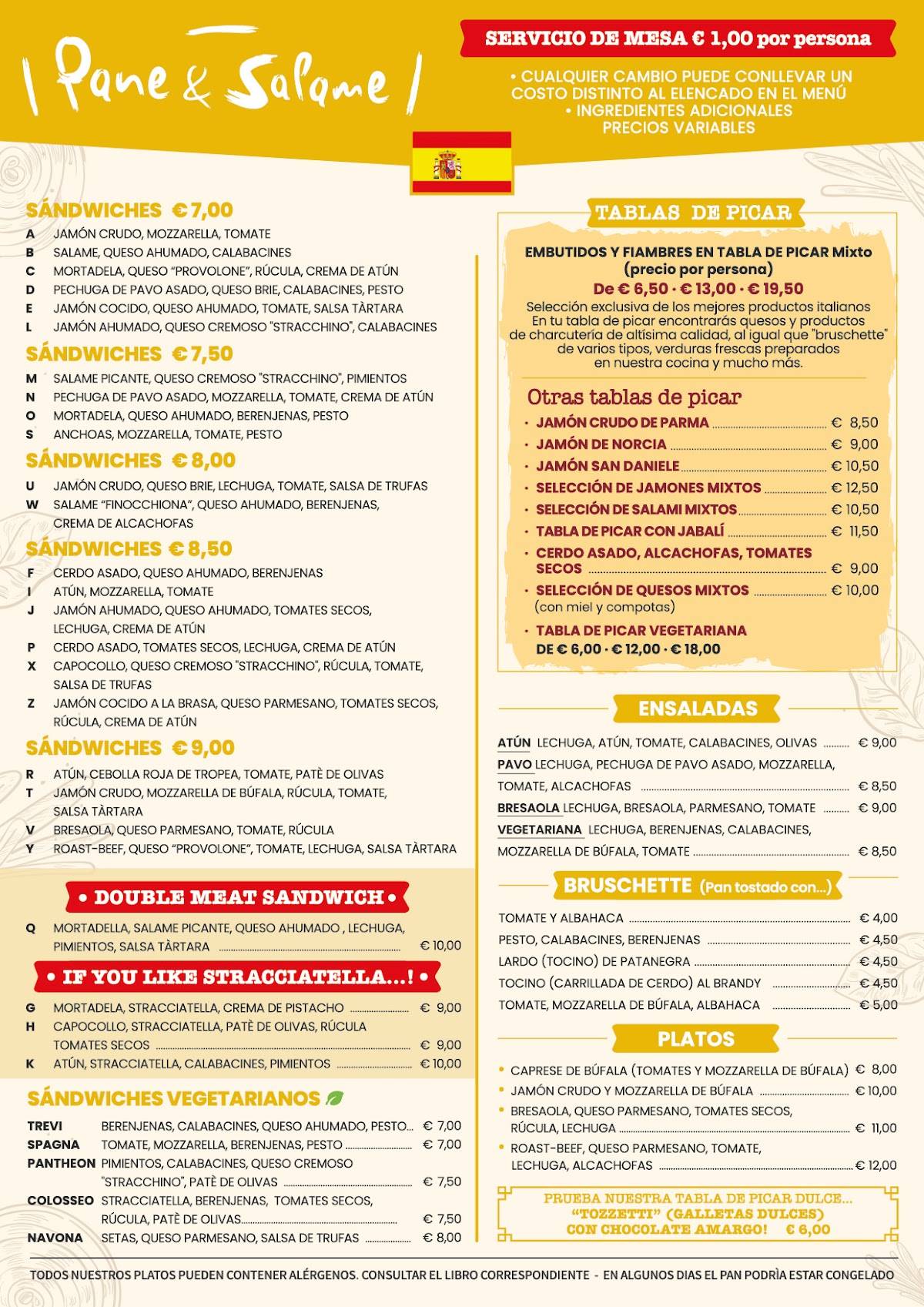 Menu di Pane e Salame 