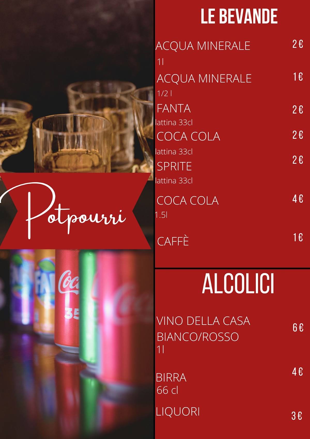 Menu di PotPourri 