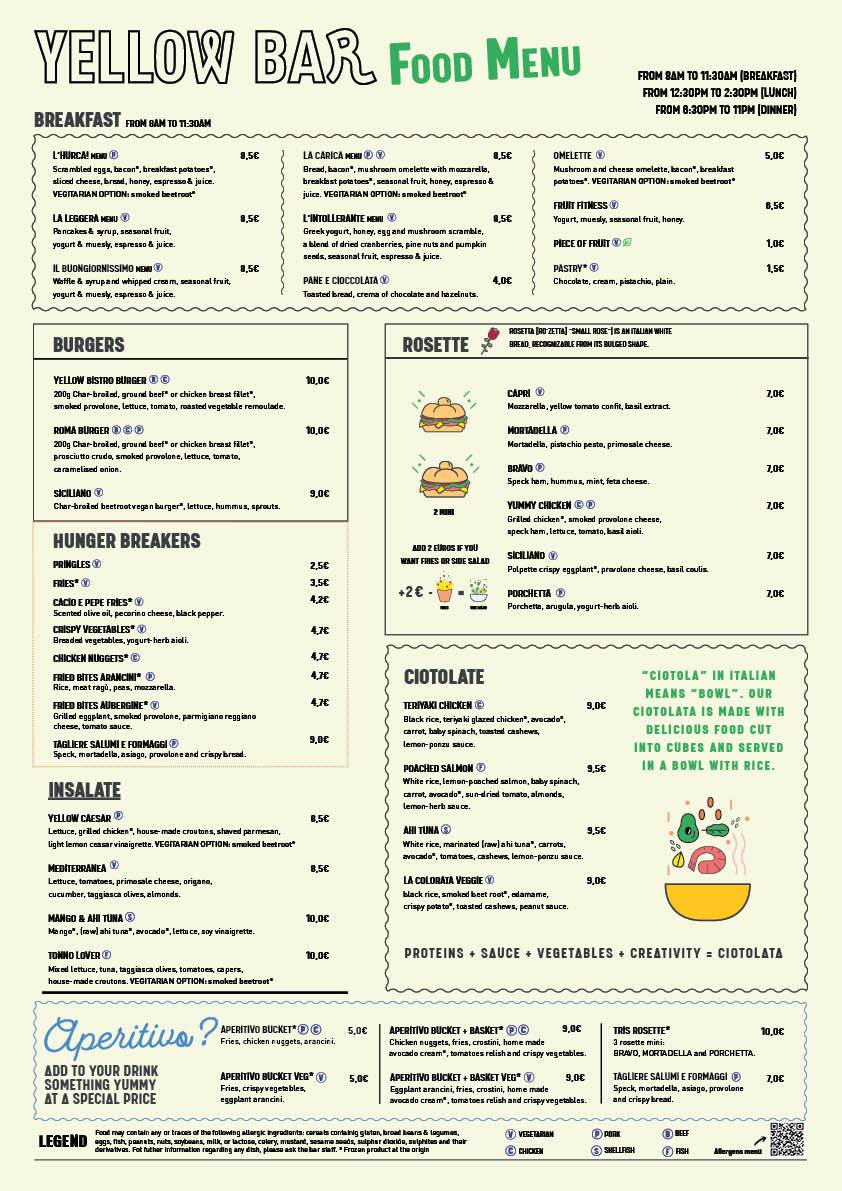 Menu di Yellow Bar 