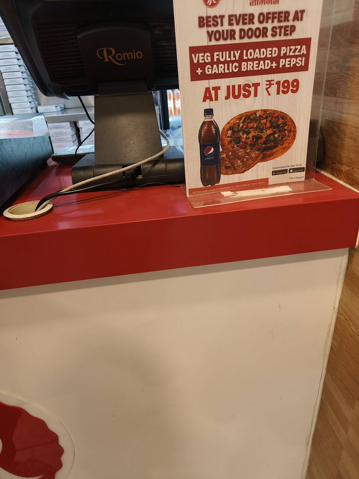 Rominus Pizza and Burger menu