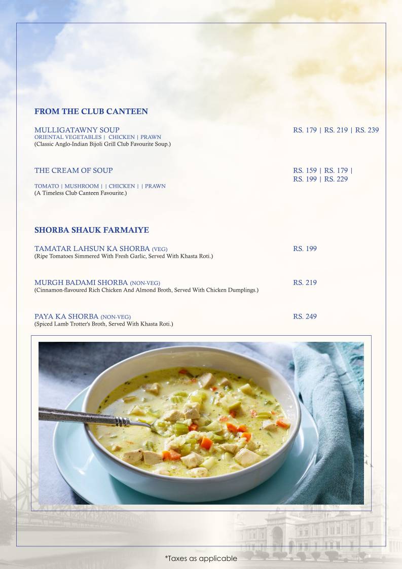 Roots of Calcutta menu