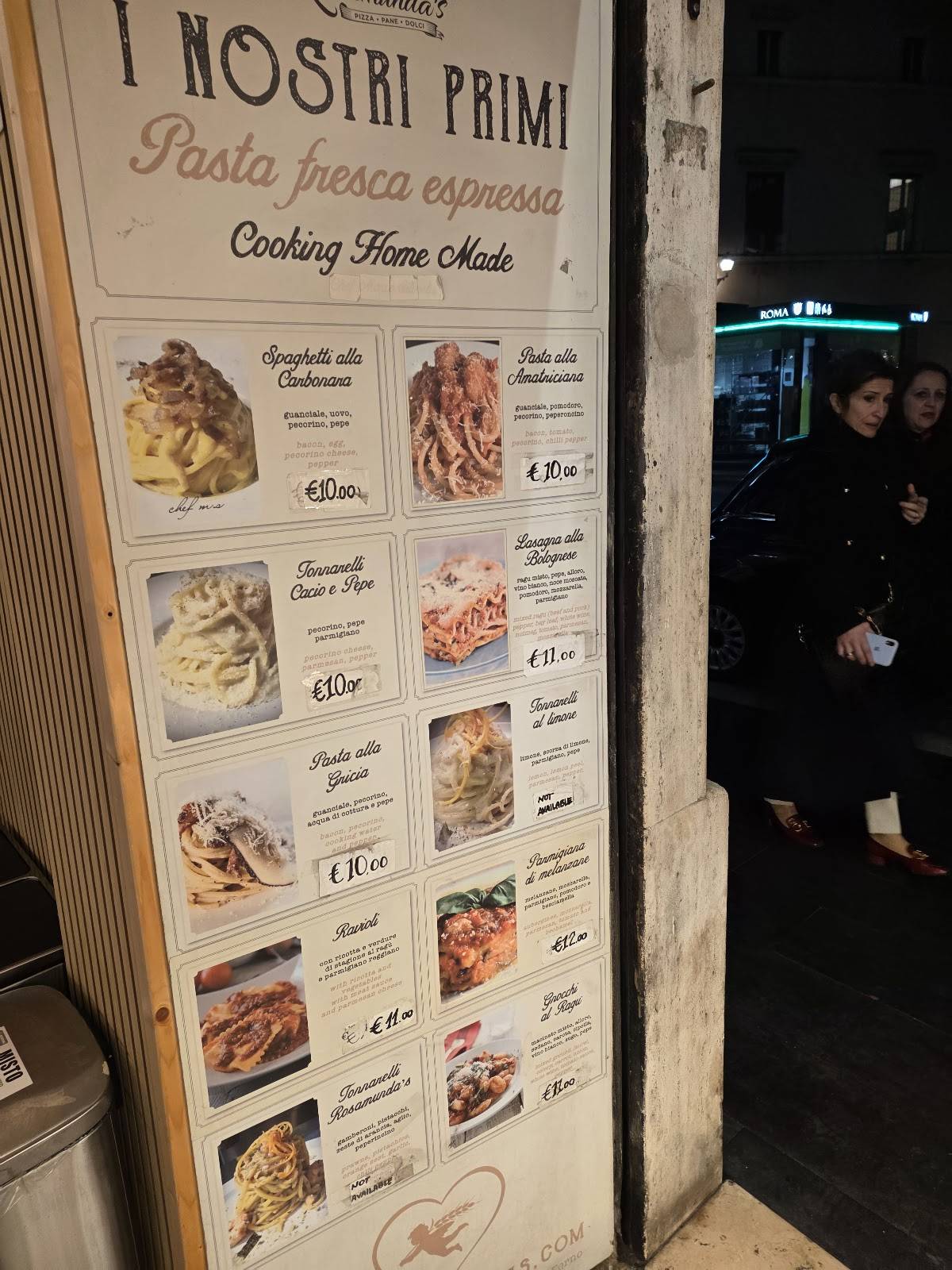 Menu de Rosamunda's