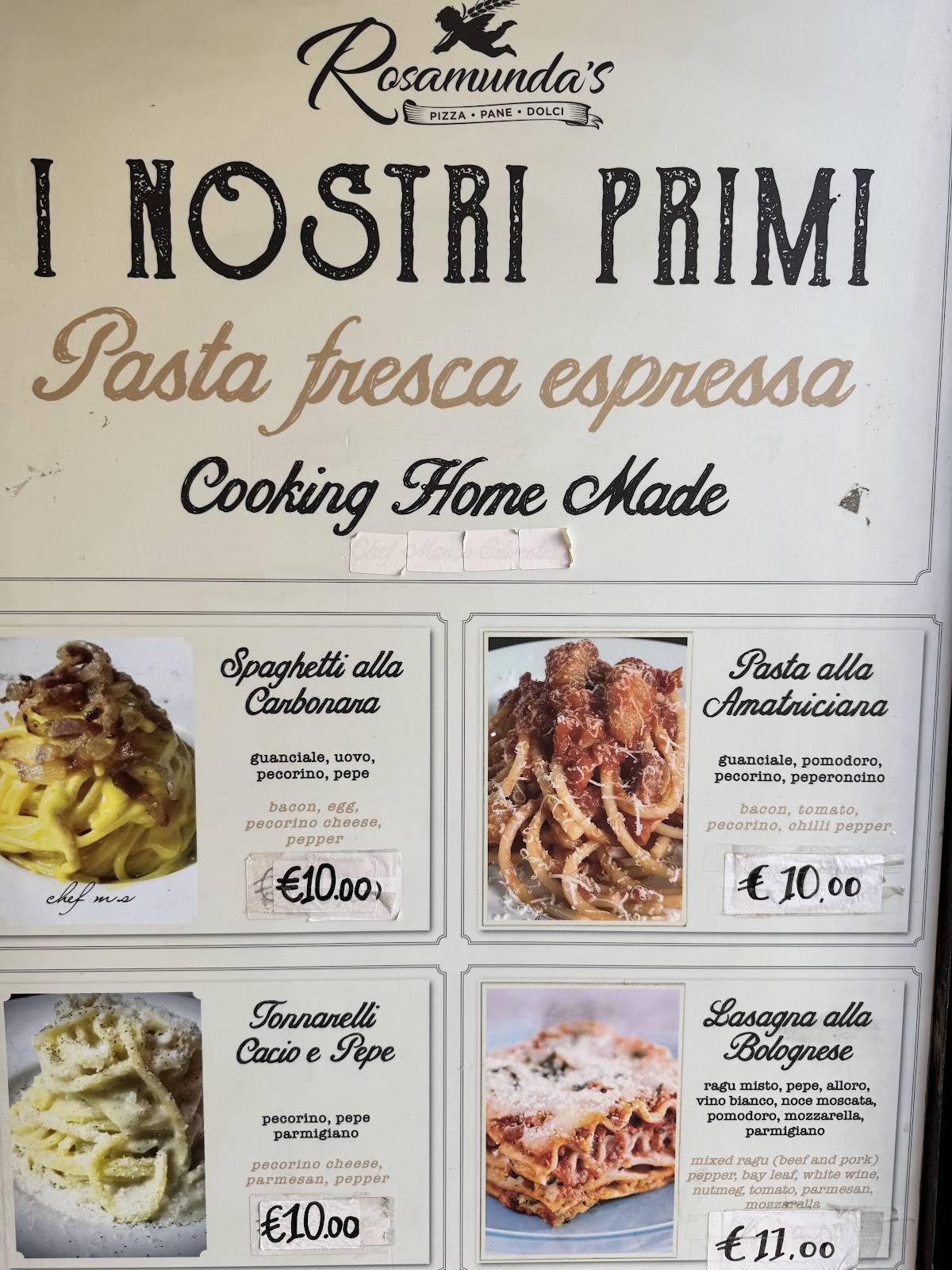 Menu di Rosamunda's 