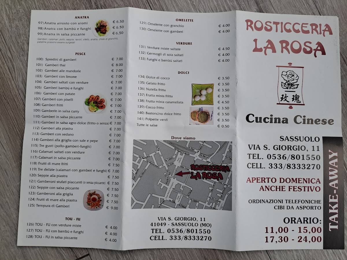Menu di Rosticceria Cinese La Rosa 