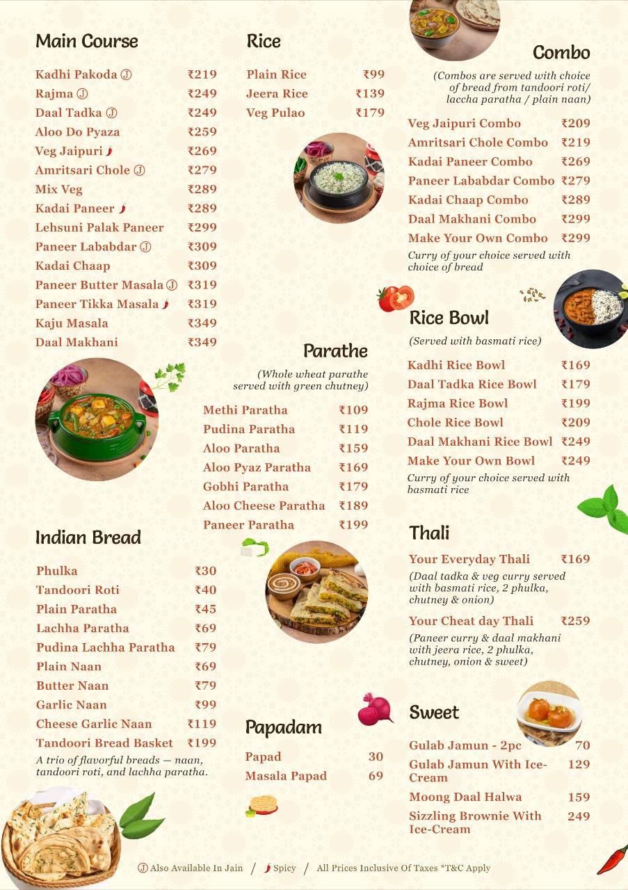 Roti Kulcha aur Naan menu