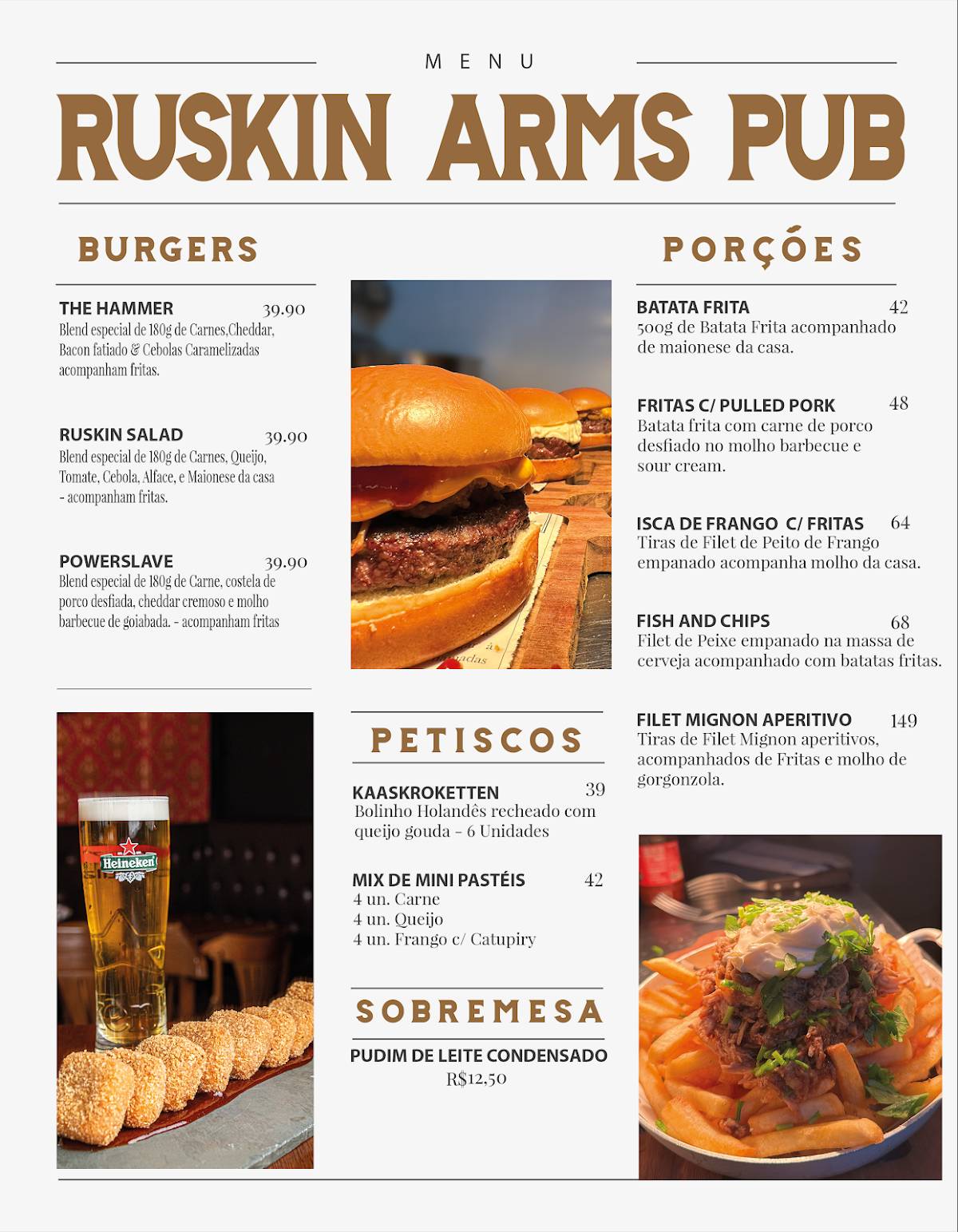 Ruskin Arms Pub cardápio