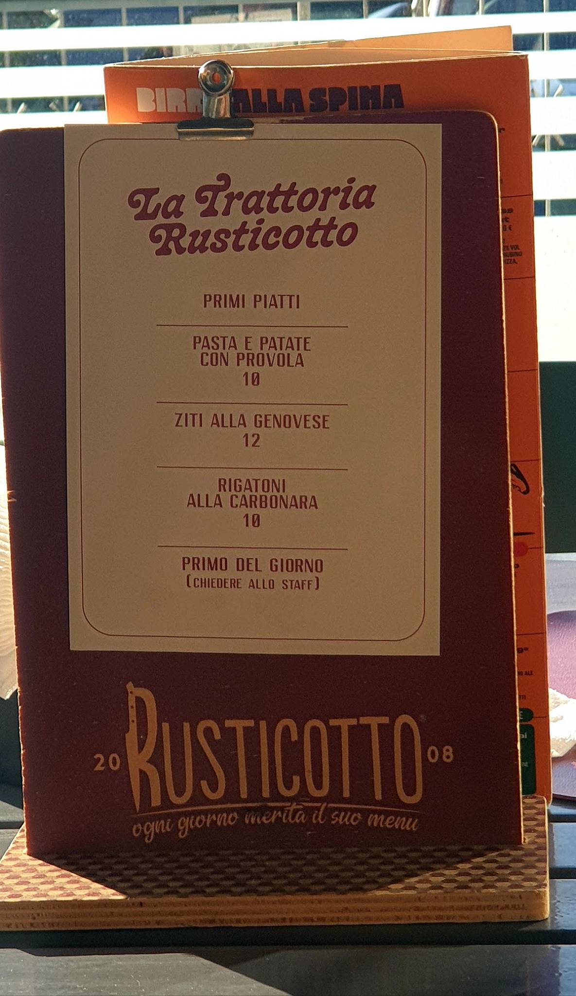 Menu di Rusticotto 