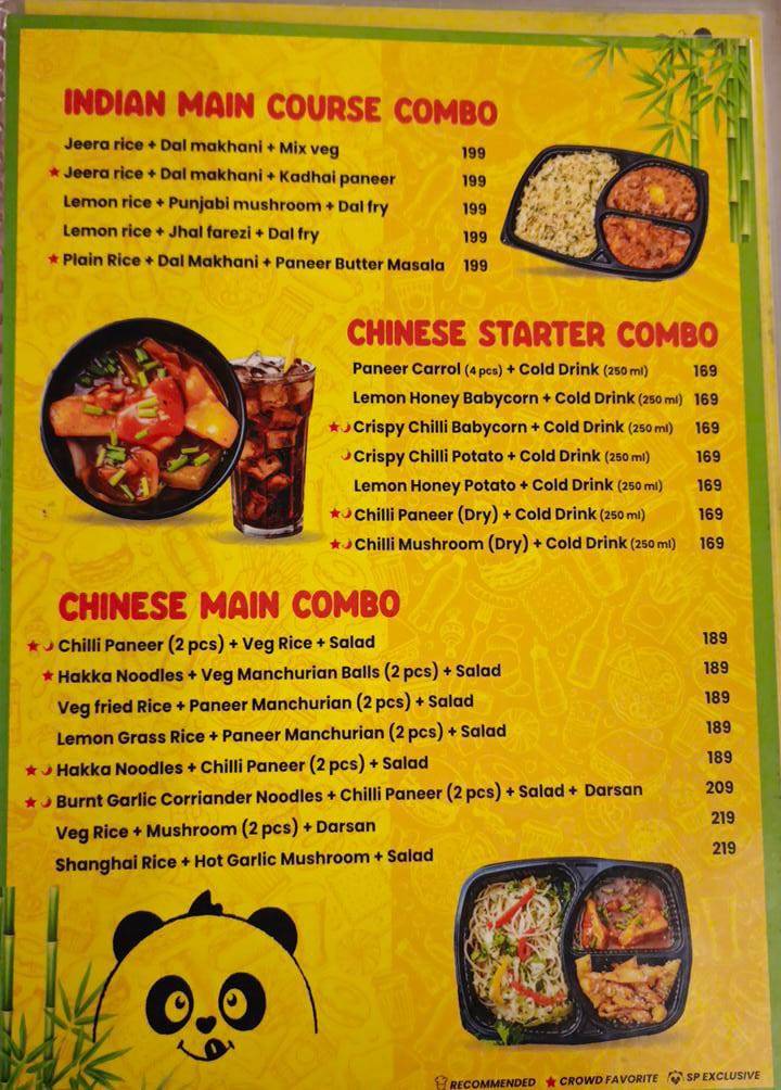 SNACKING PANDA menu