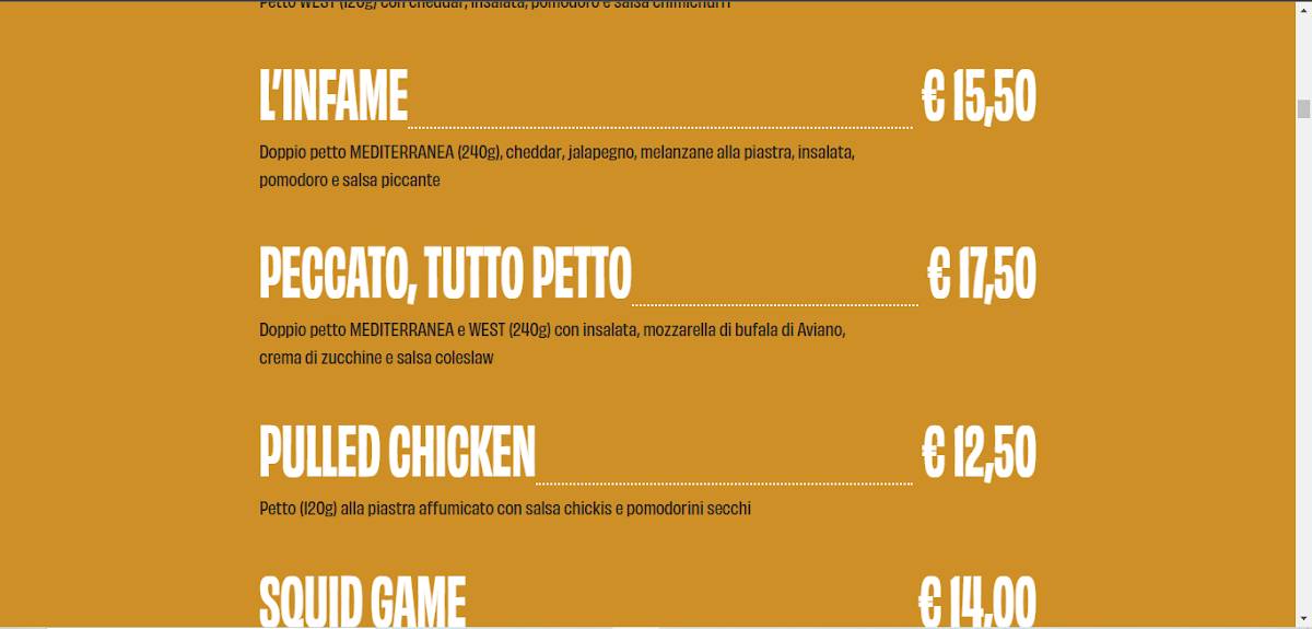 Menu di CHICKIS - POLLO FRITTO Sacile 