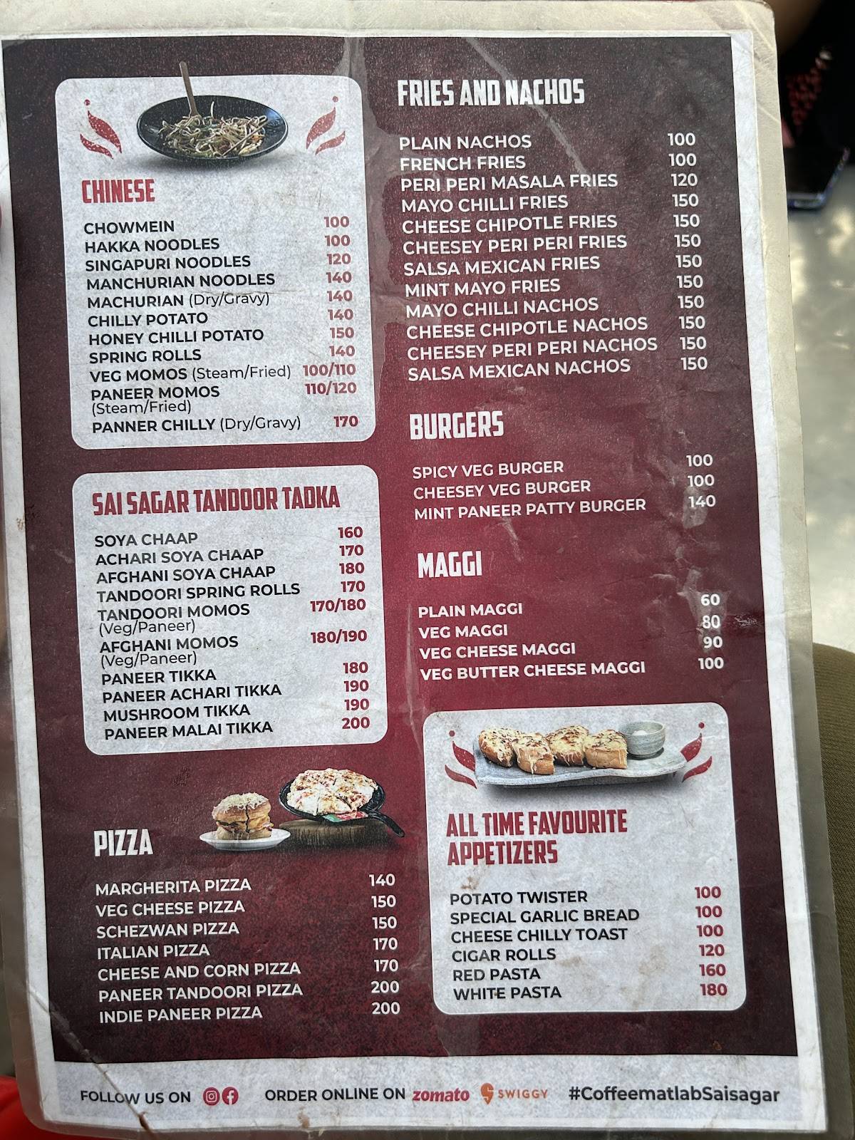 Sai Sagar Coffee & More menu