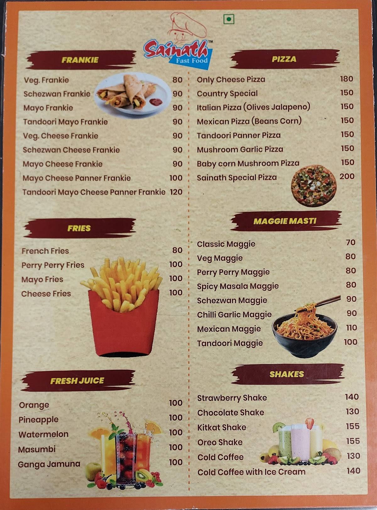 Sainath Sandwich menu