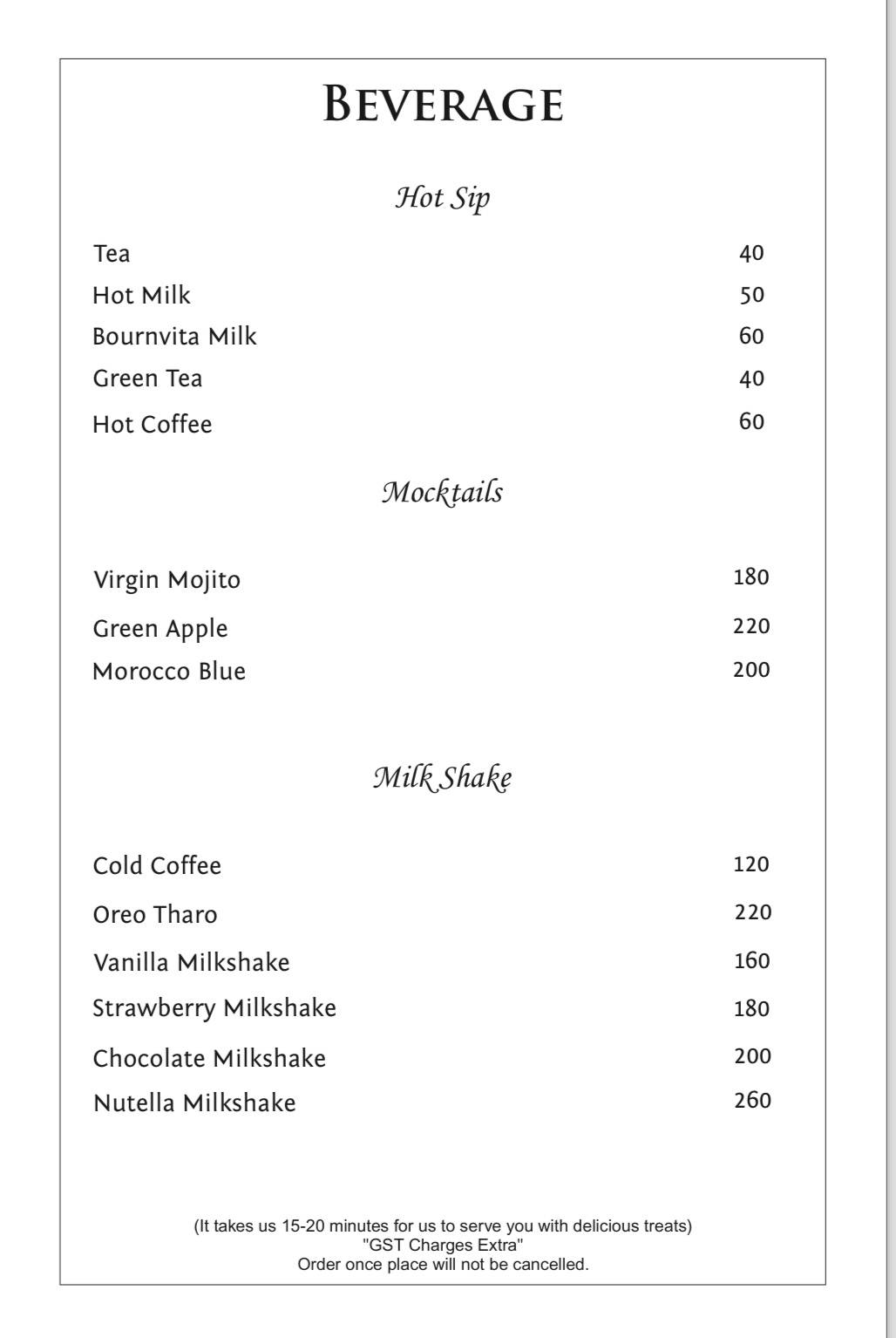 Mudra Restaurant menu