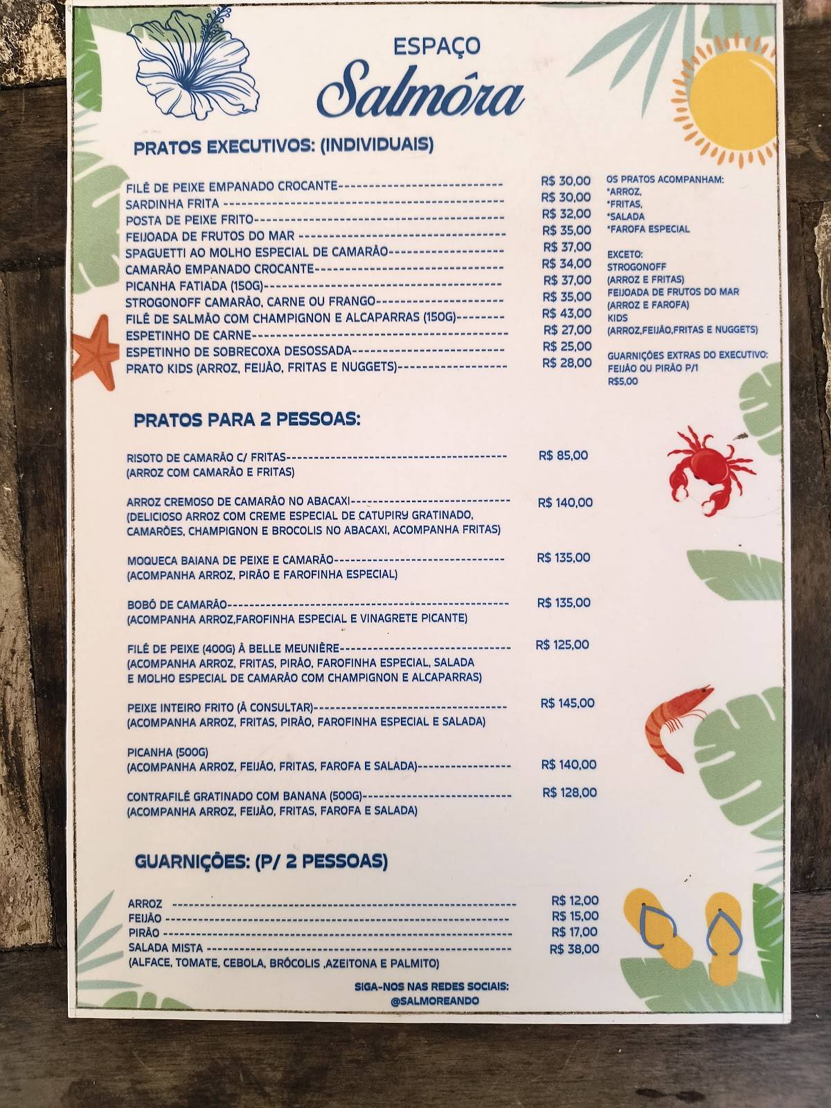 Salmôra cardápio