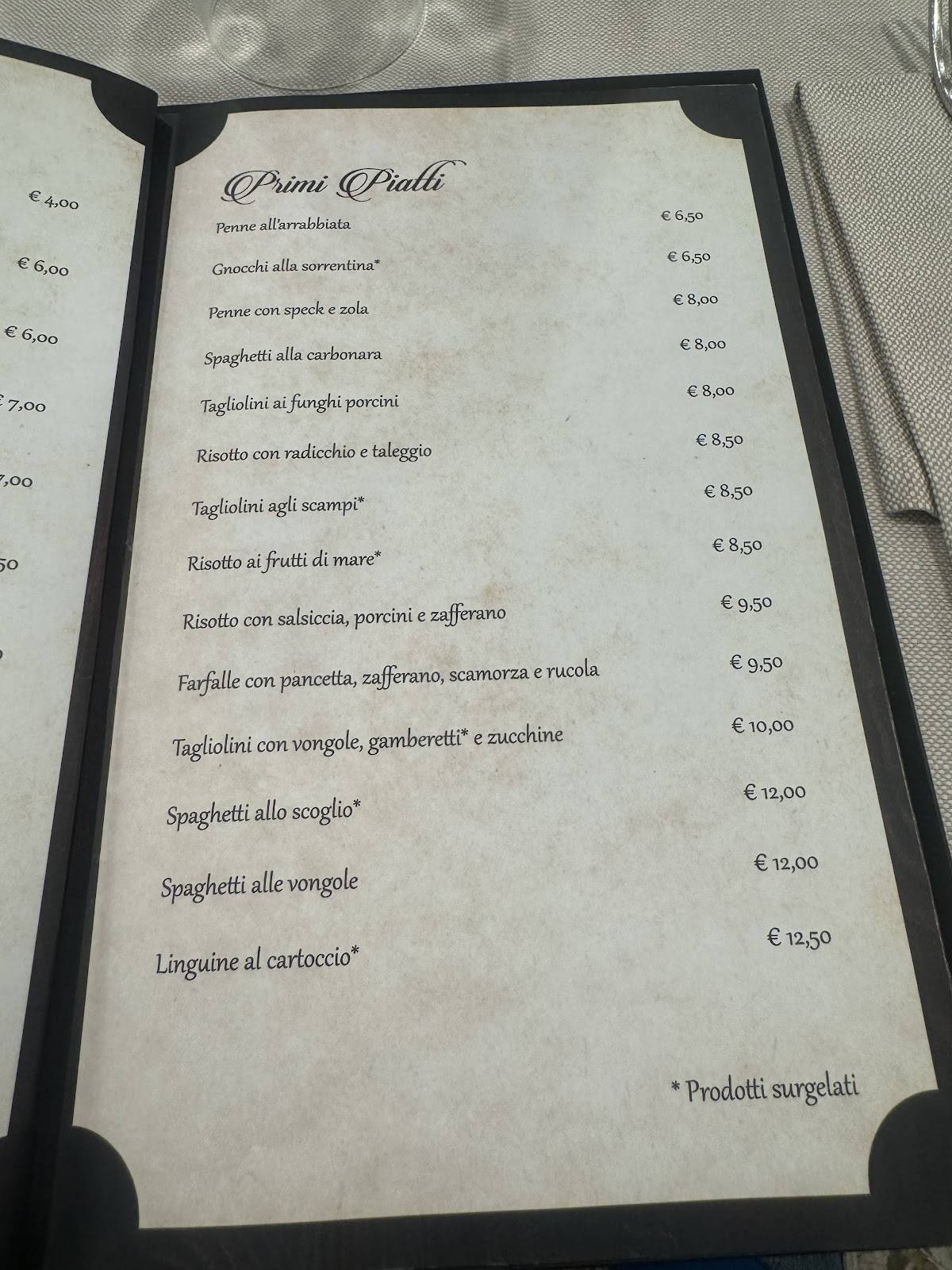 Menu di Ristorante La Magnolia Di Antonia Macrì 