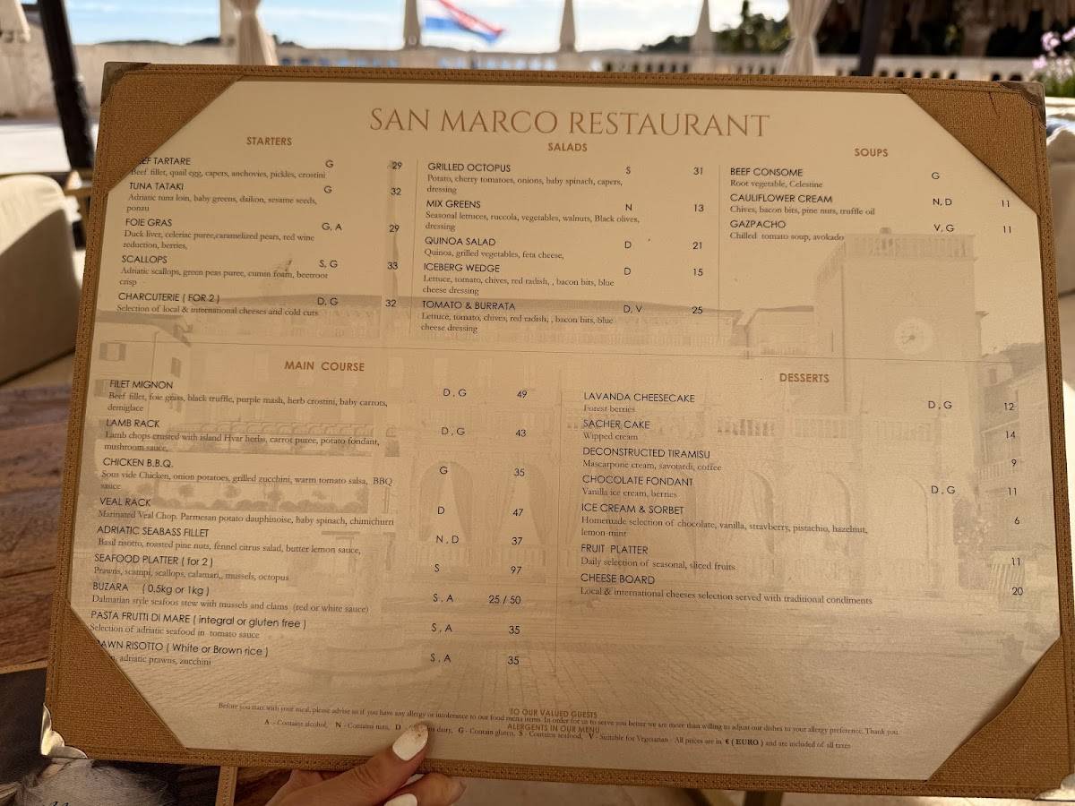 Menu di San Marco Restaurant 