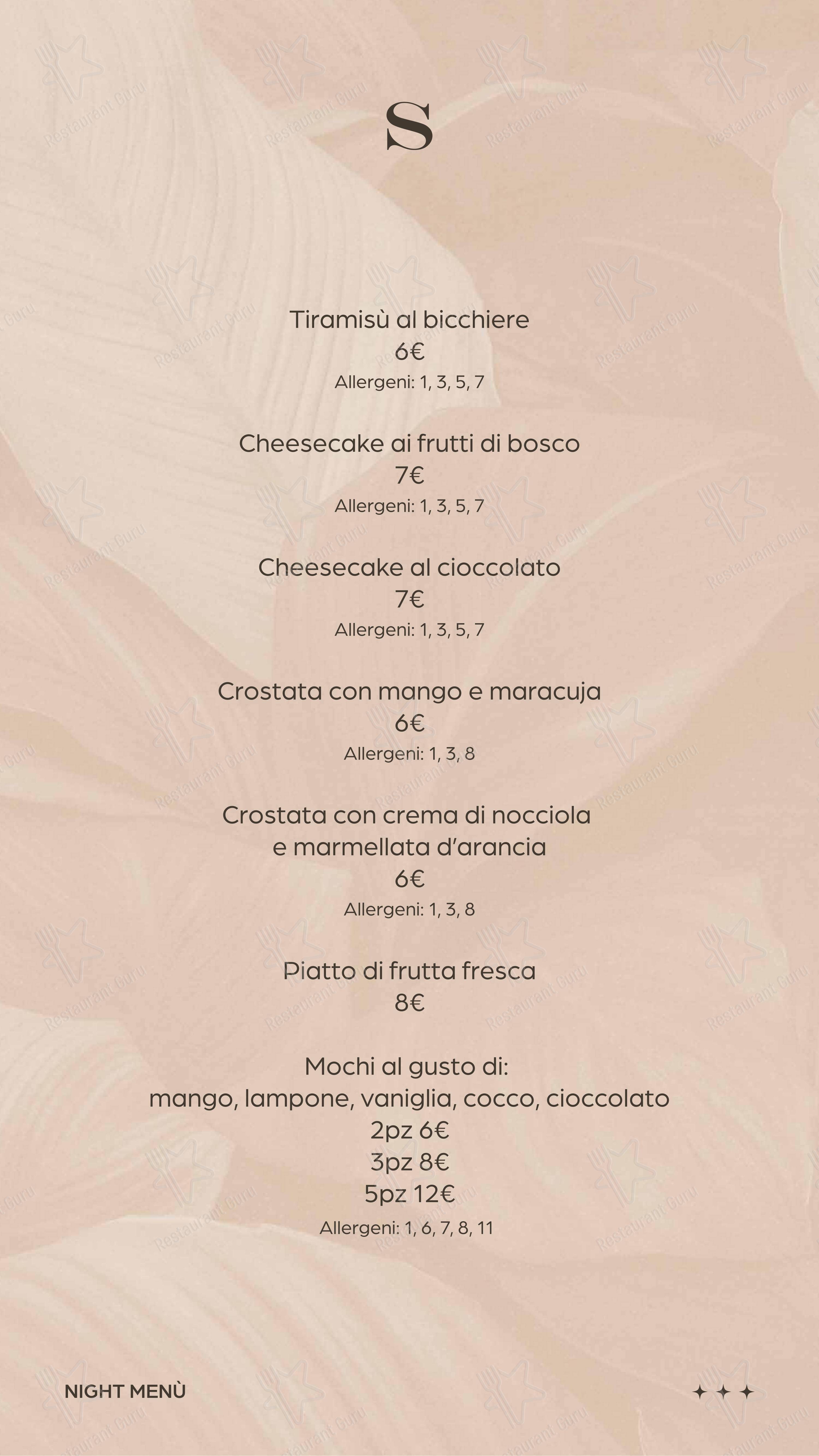 Menu per SAND BEACH CLUB SOTTOMARINA pizzeria