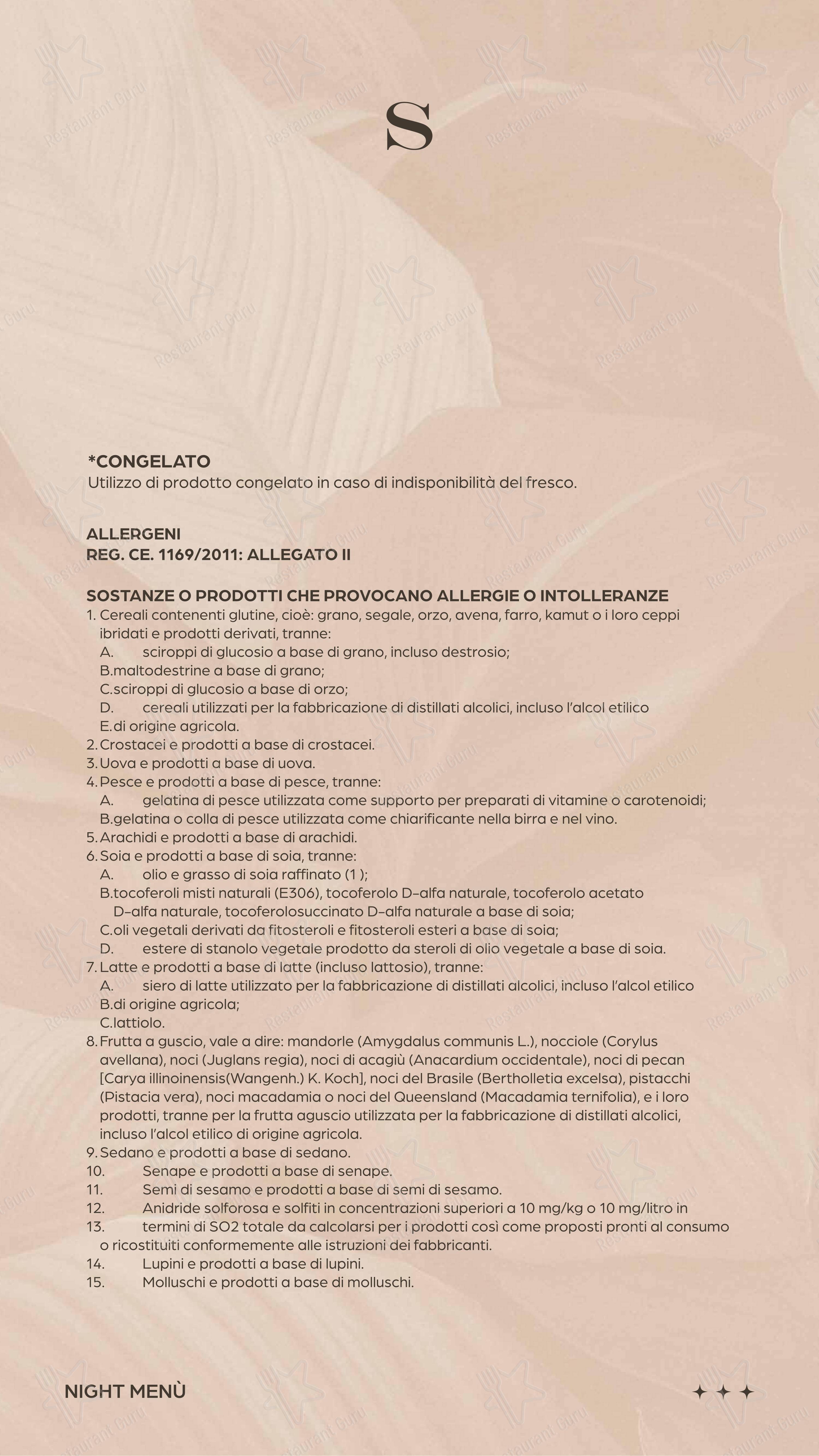 SAND BEACH CLUB SOTTOMARINA in Chioggia - Menu