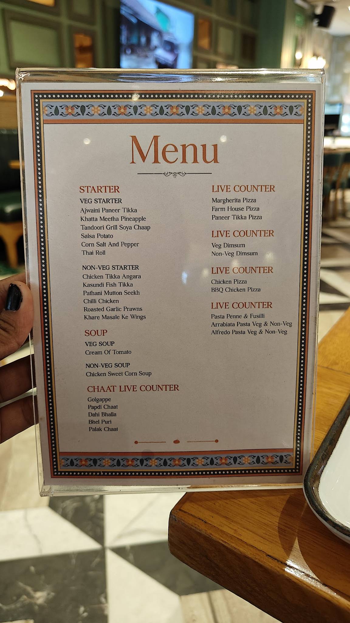 Sandoz BBQ - Janakpuri menu