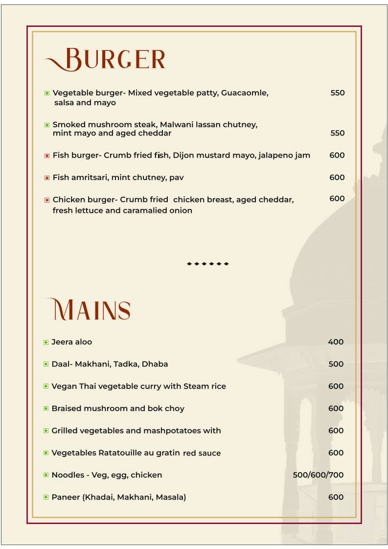 Sangria - An art of Mixology menu