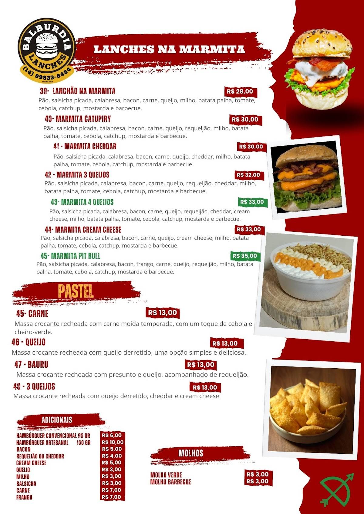 BALBÚRDIA LANCHES E HAMBURGUERES cardápio