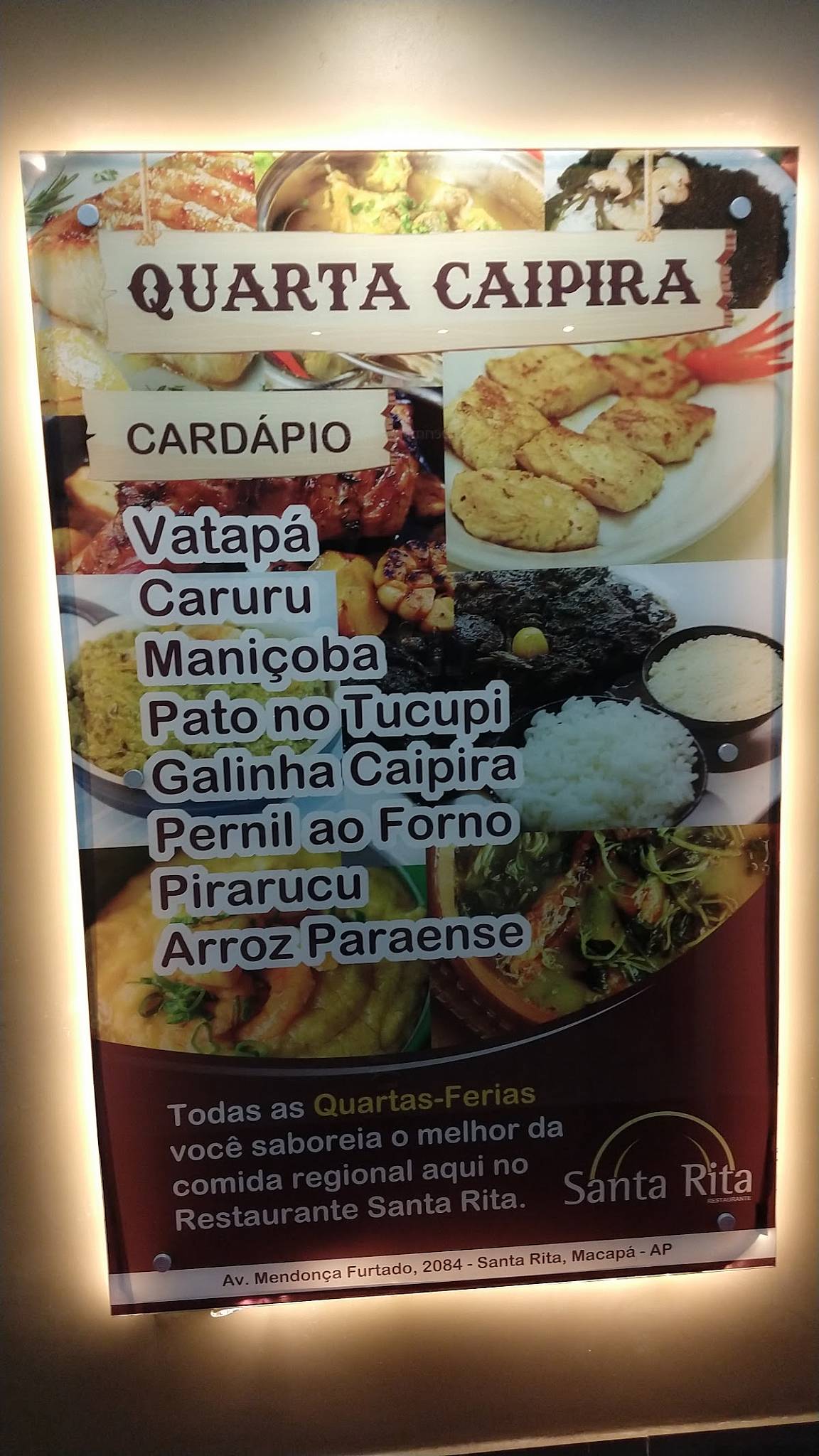 Santa Rita Restaurante cardápio