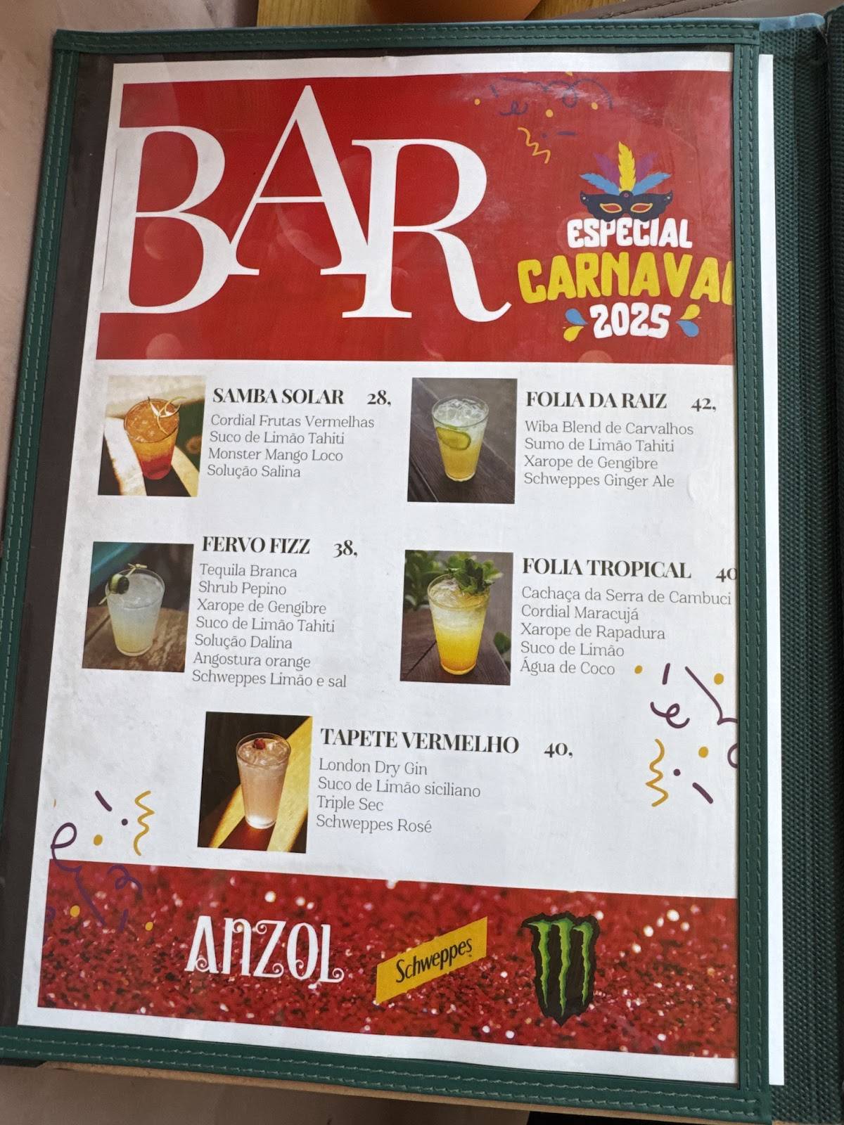 Bar e Restaurante Anzol cardápio