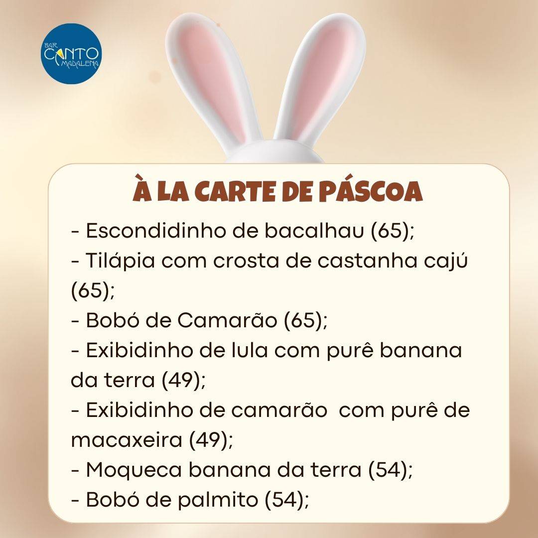Bar e Restaurante Canto Madalena cardápio