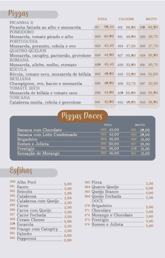 Celestino Padaria cardápio