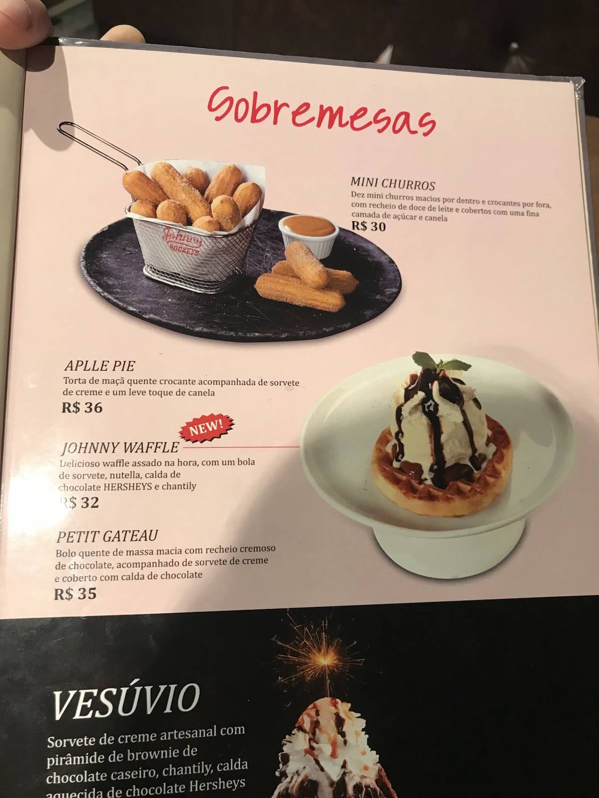 Johnny Rockets Lab @ Vila Madalena cardápio