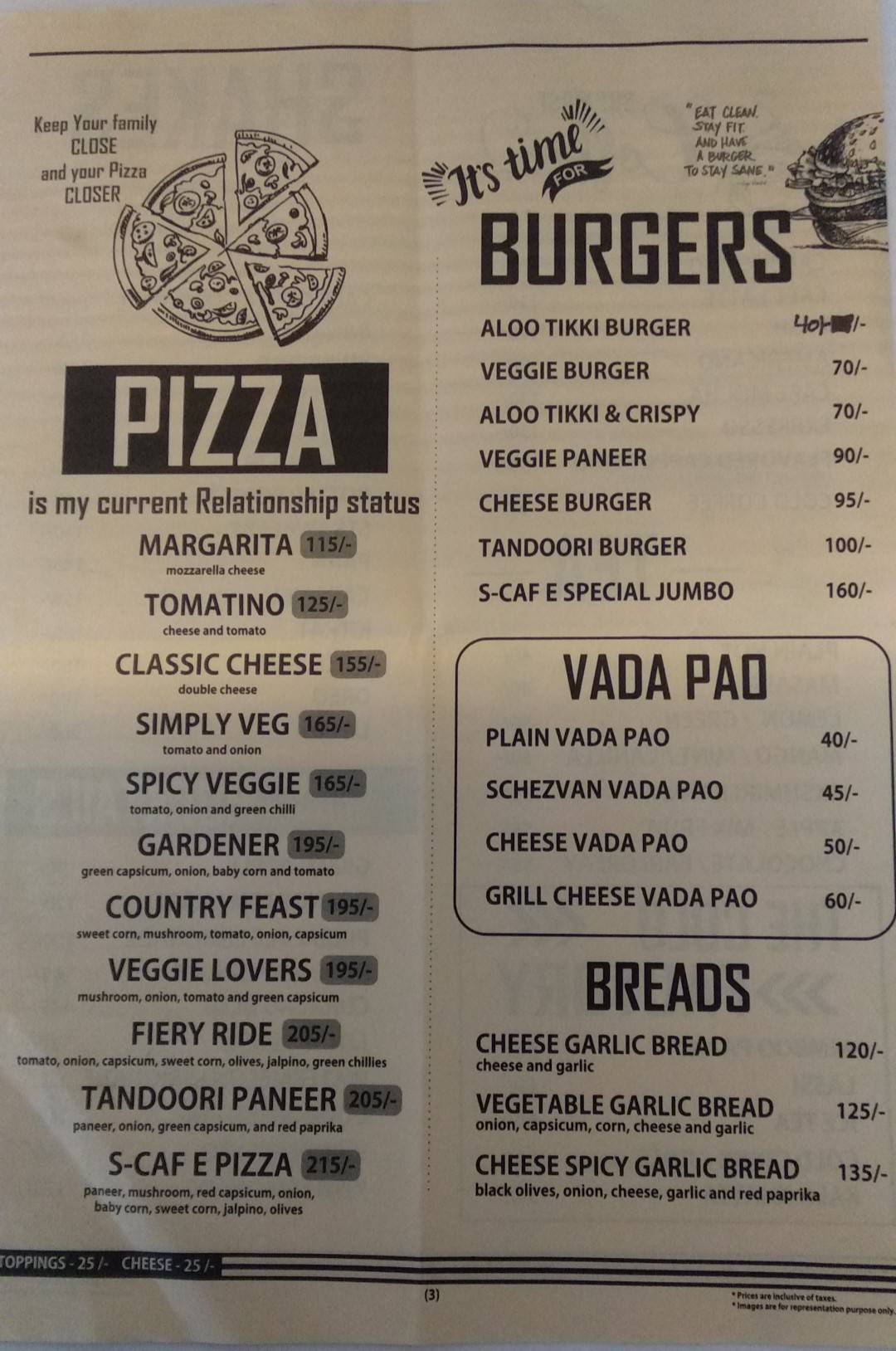 In & Out - Sarin's cafe & Bakery menu