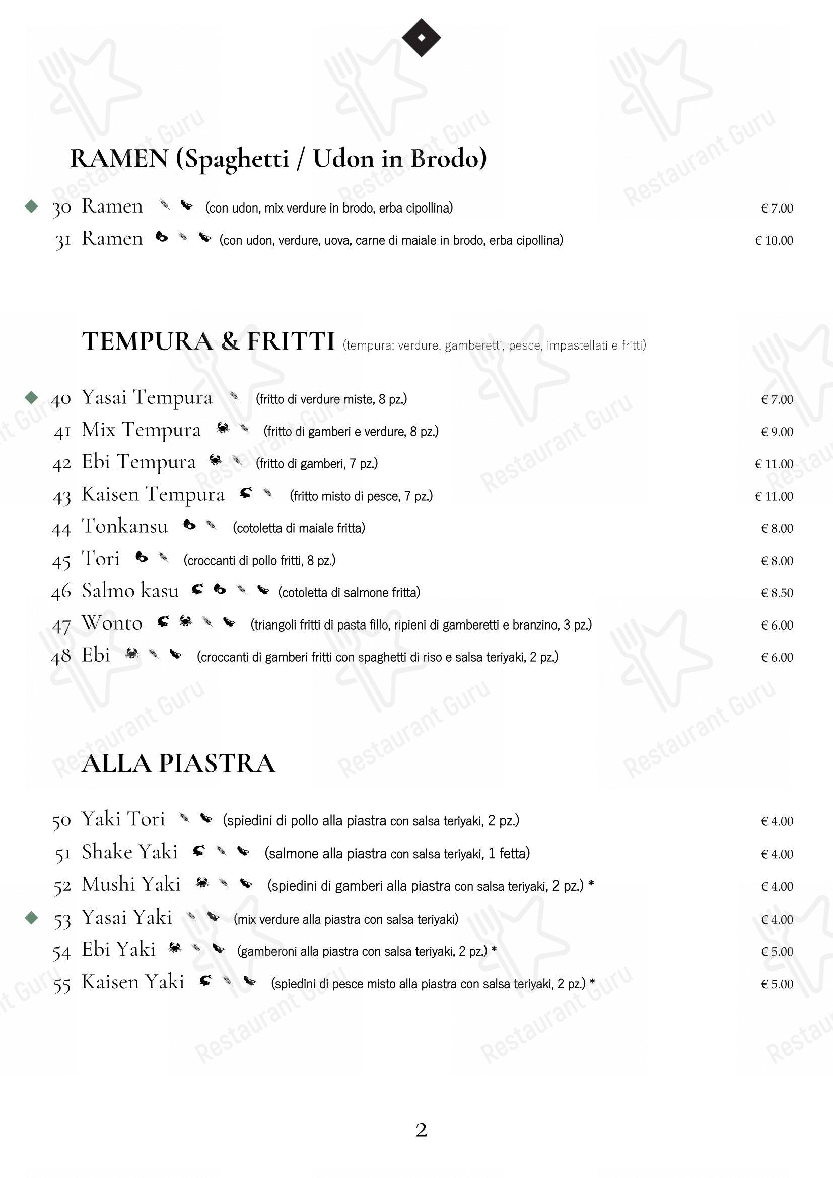 Menu di Satori - Menu
