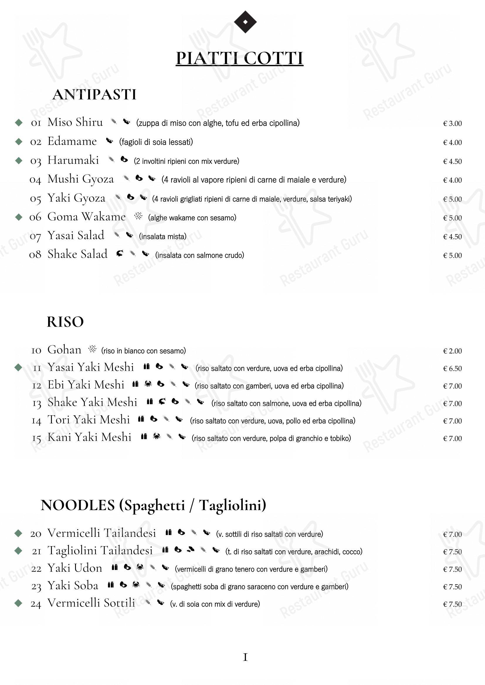 Menu di Satori - Menu