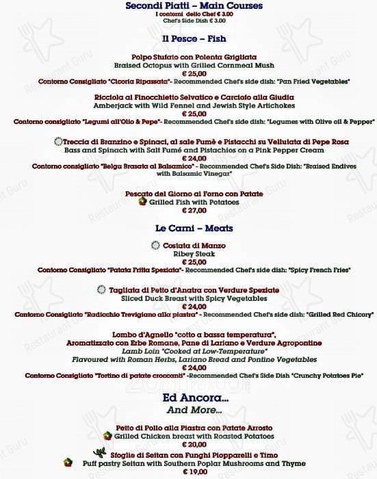 Menu di Savoia Restaurant - Sheraton Golf Parco de' Medici Hotel & Resort 