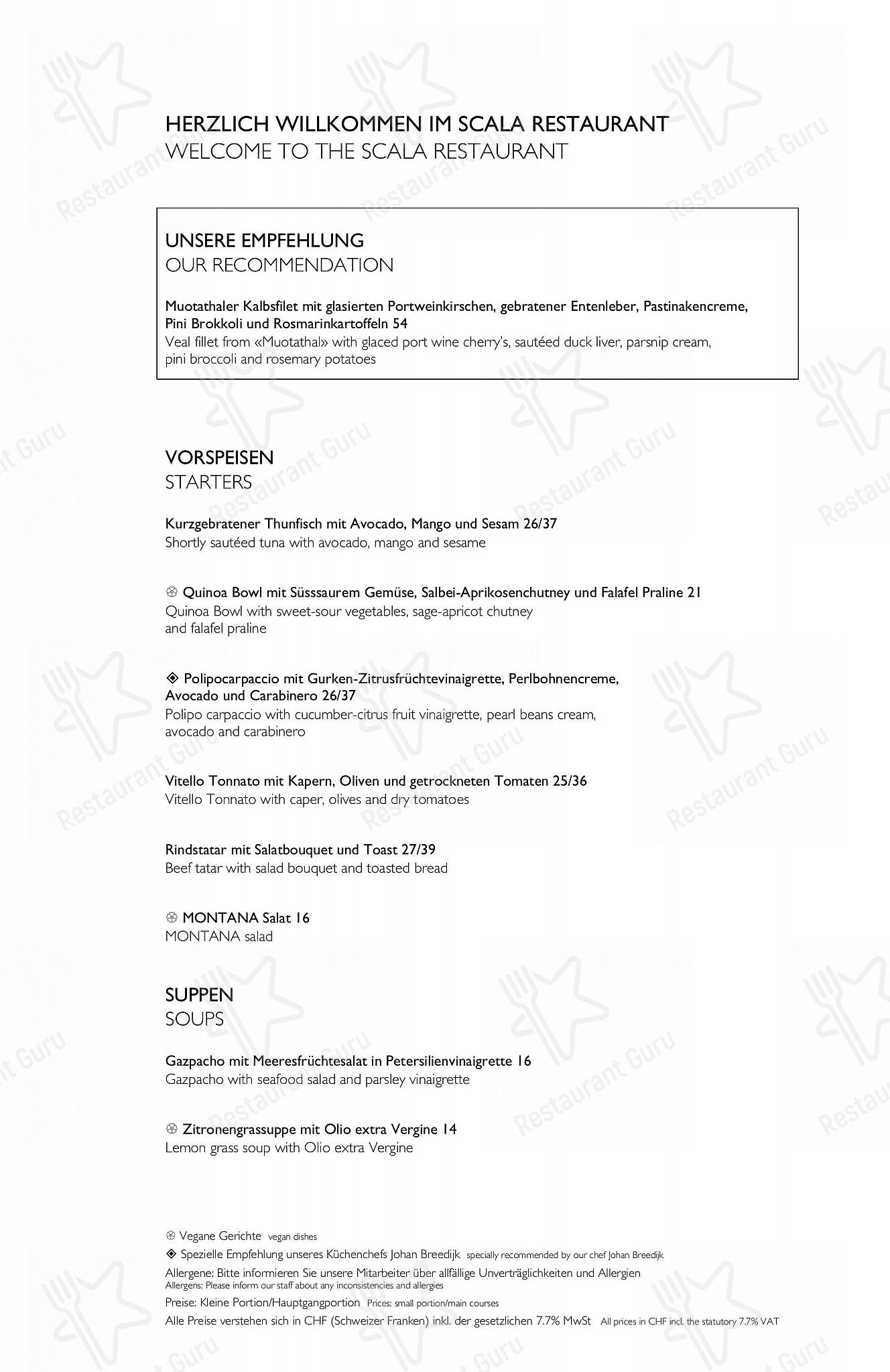 Restaurant Scala dans Lucerne - Menu Kids