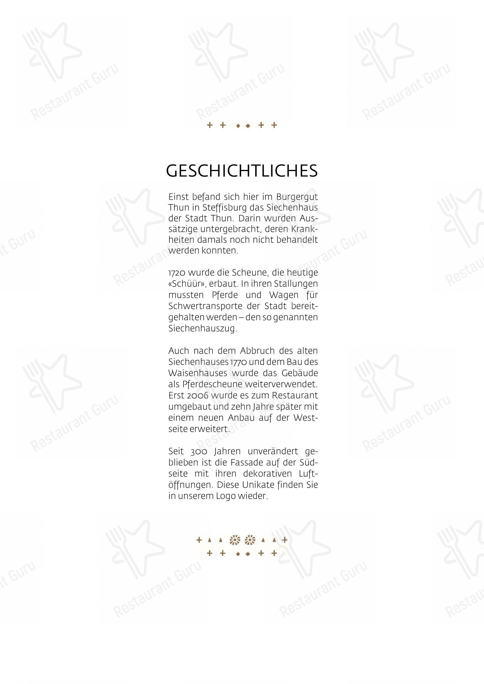 Menu per Schüür · Restaurant & Kultur in Steffisburg