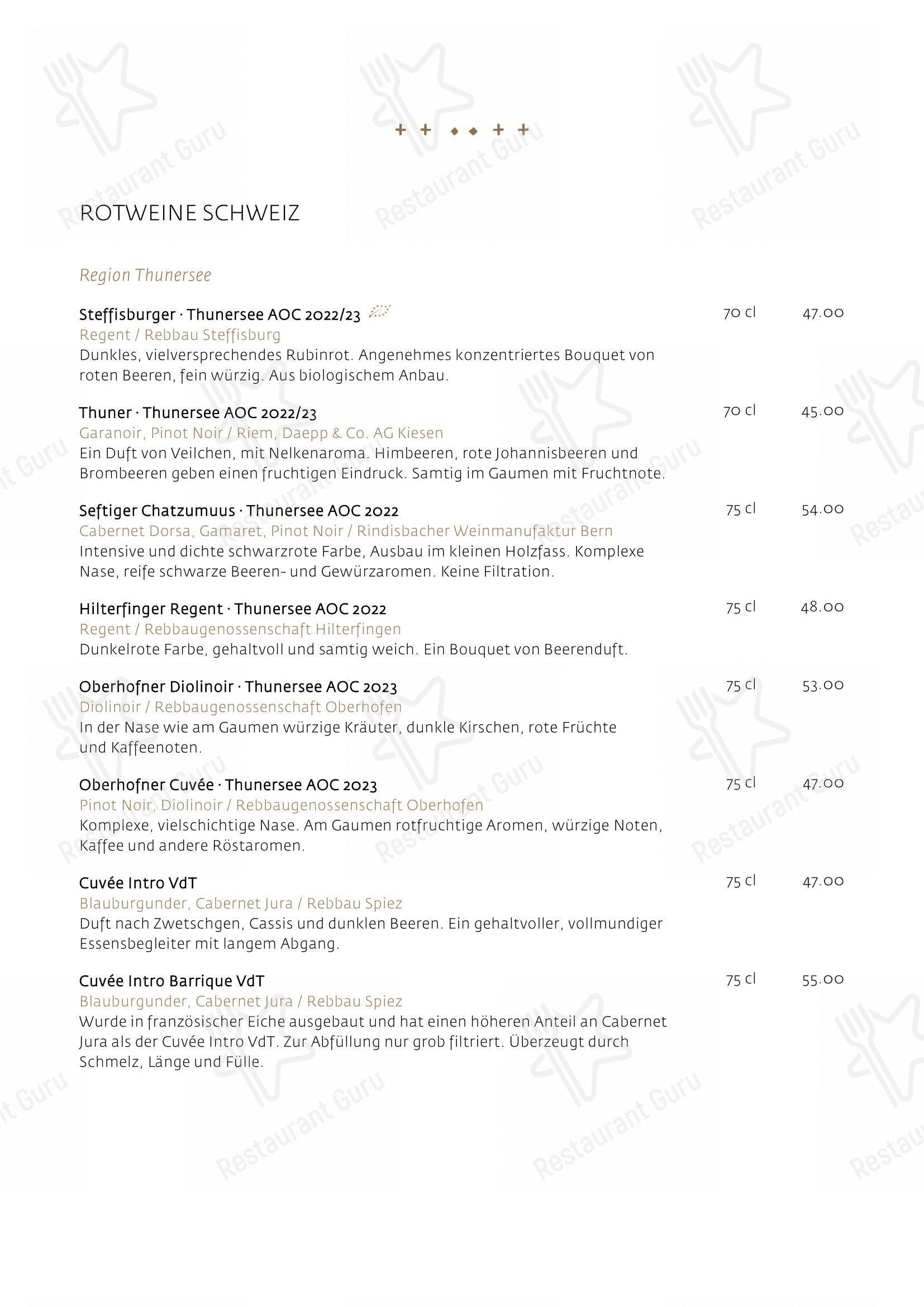 Menu di Schüür · Restaurant & Kultur - Menu bar