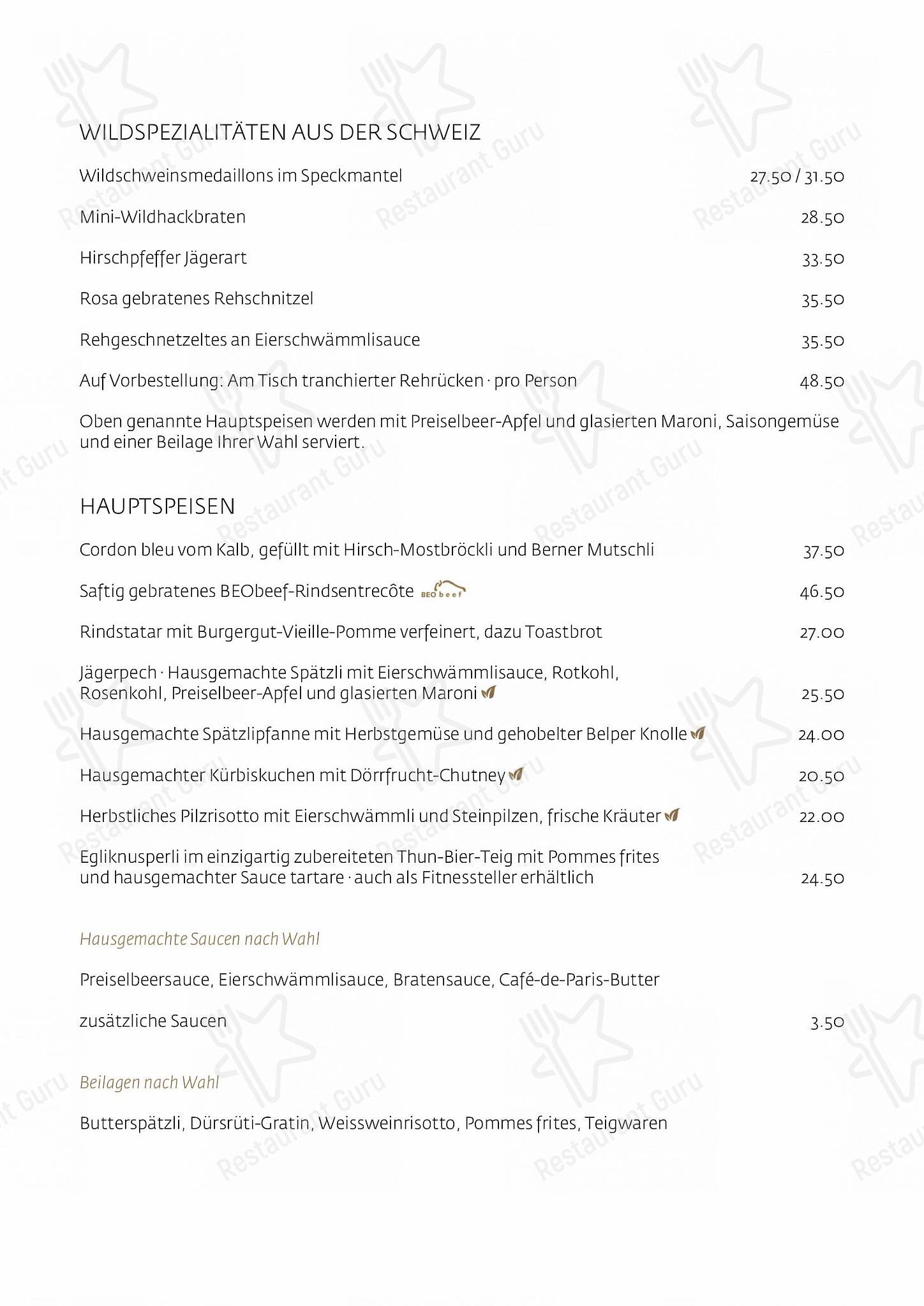 Dinner Menu per Schüür · Restaurant & Kultur ristorante
