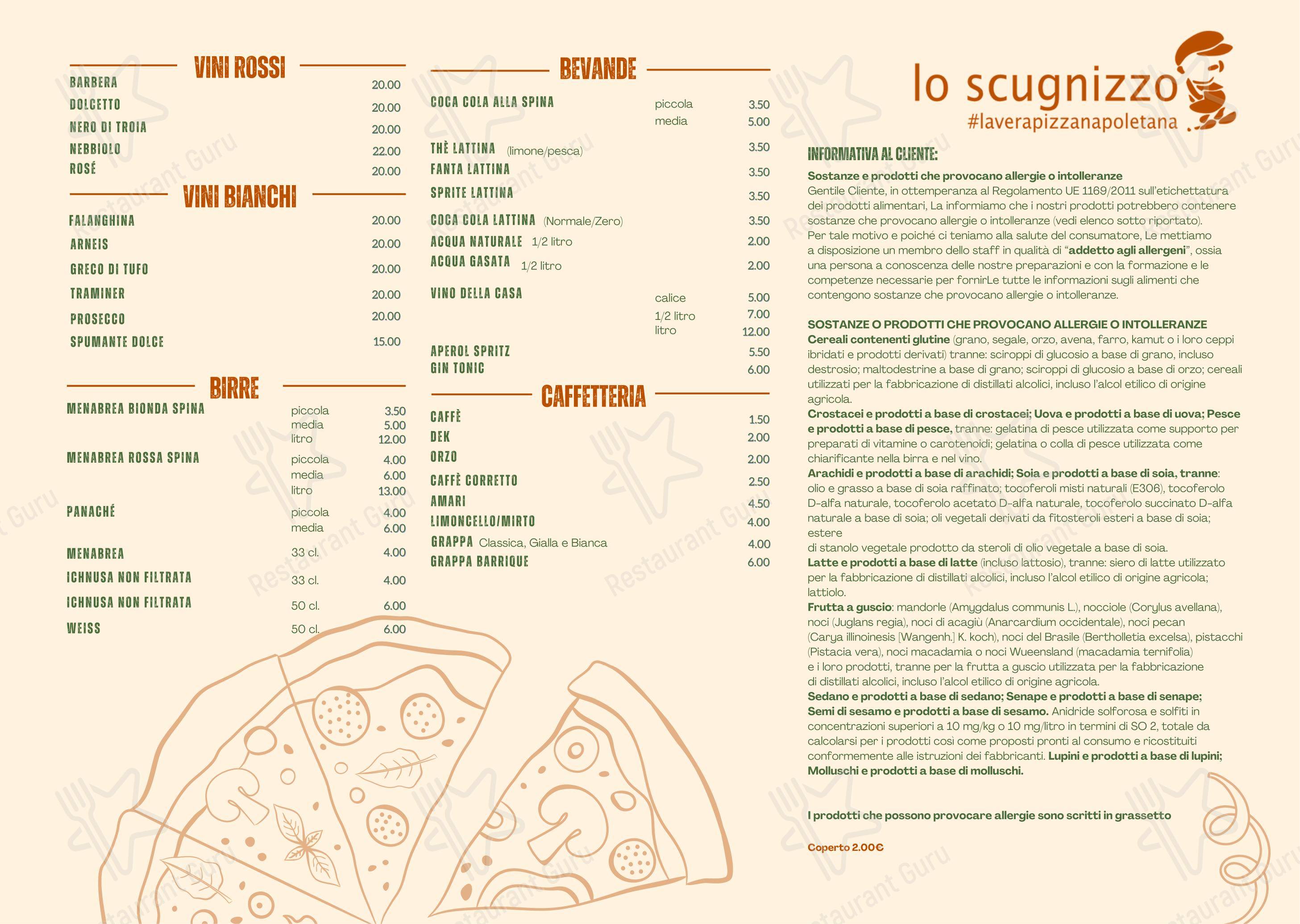 Scugnizzo in Torino - Menu bar
