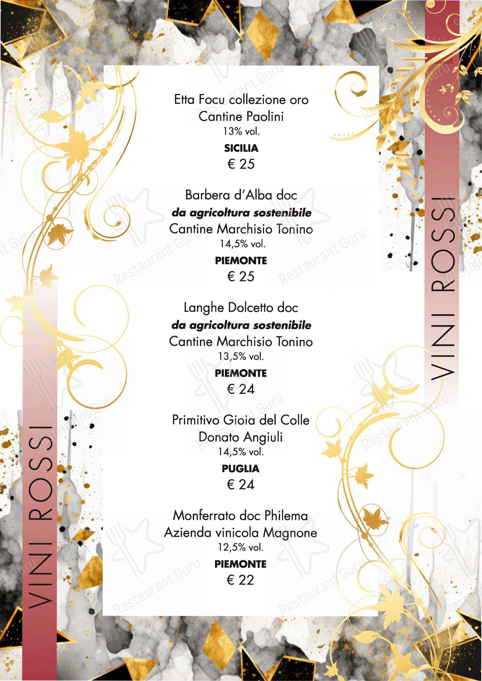 Menu bar per Seminara Restaurant ristorante