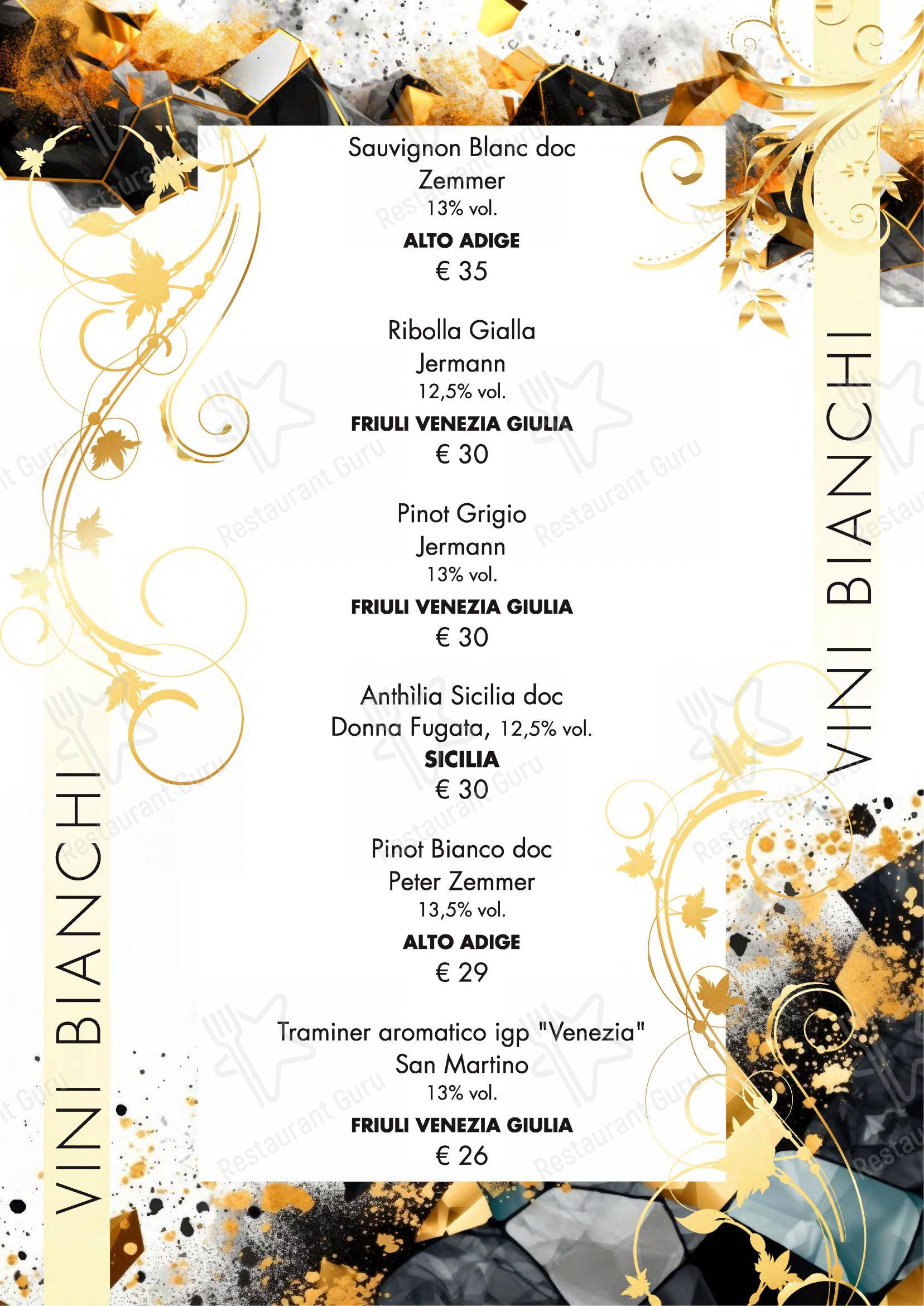 Menu di Seminara Restaurant - Menu bar